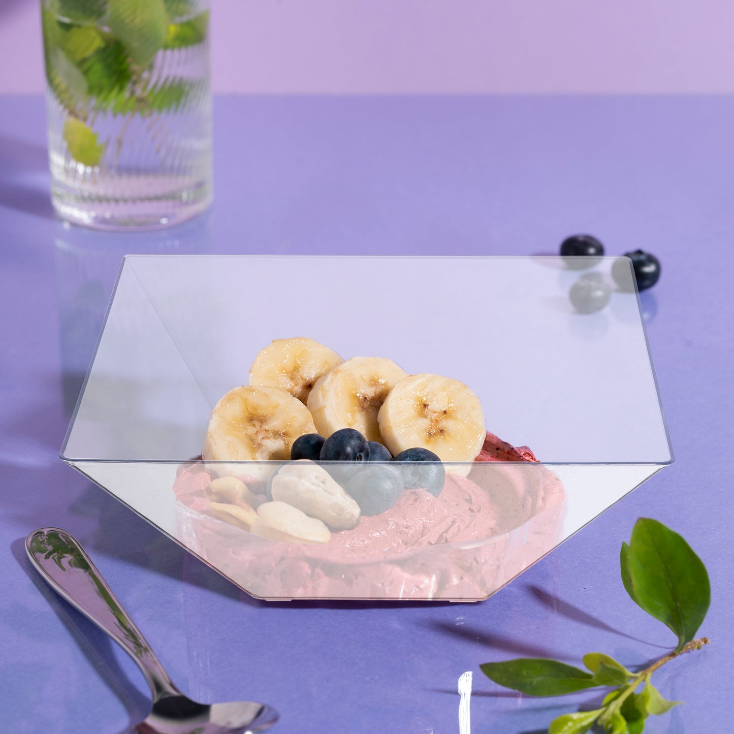 Clear Square Disposable Plastic Serving Bowls (3 qt.)