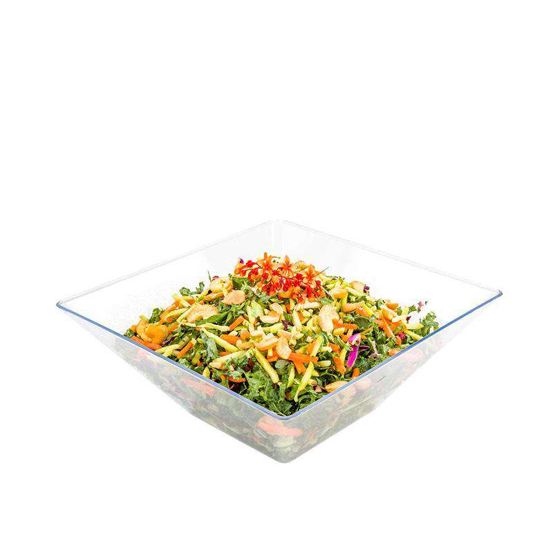 Clear Square Disposable Plastic Serving Bowls (3 qt.)