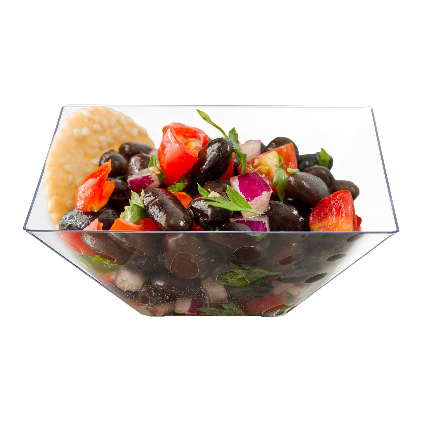 Clear Square Disposable Plastic Serving Bowls (3 qt.)