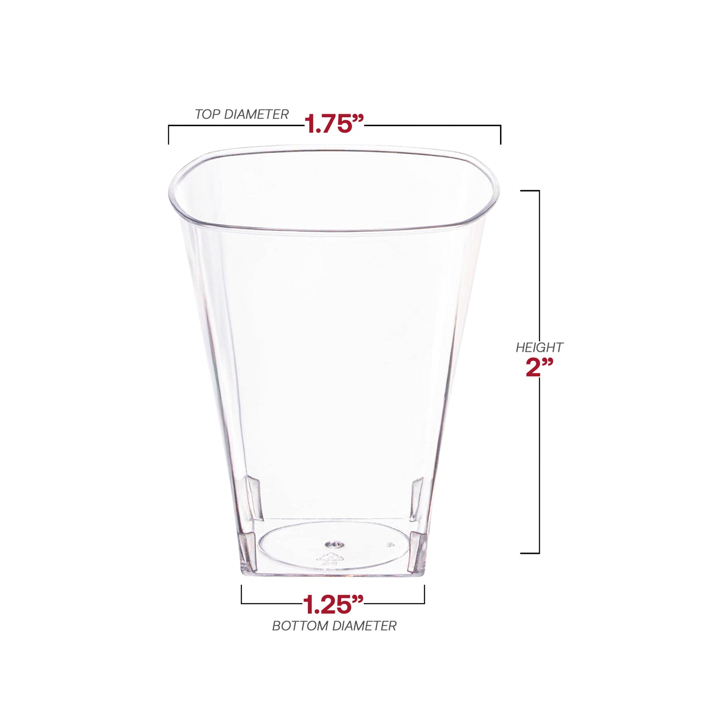 2 oz. Clear Square Disposable Plastic Shot Glasses
