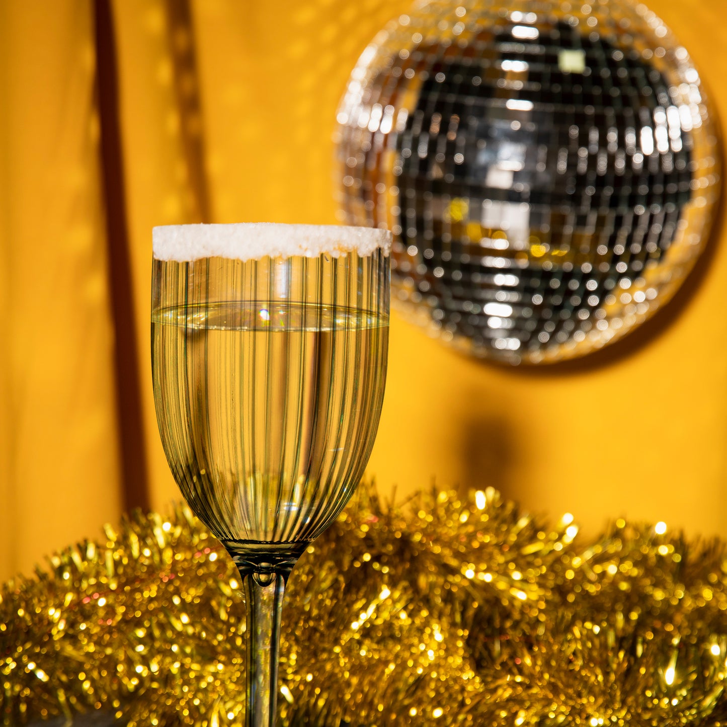 12 oz. Clear Stripe Round Plastic Wine Flutes