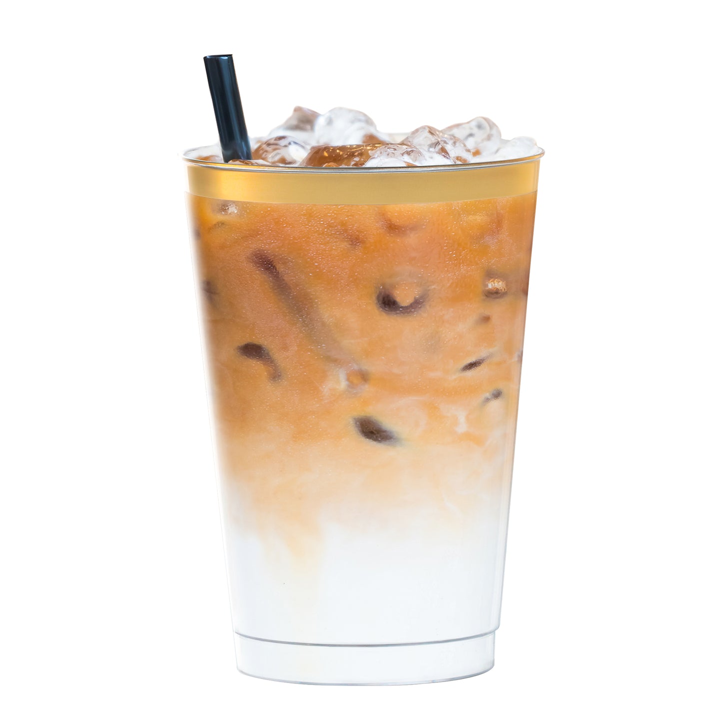 12 oz. Clear with Metallic Gold Rim Round Tumblers Secondary | The Kaya Collection