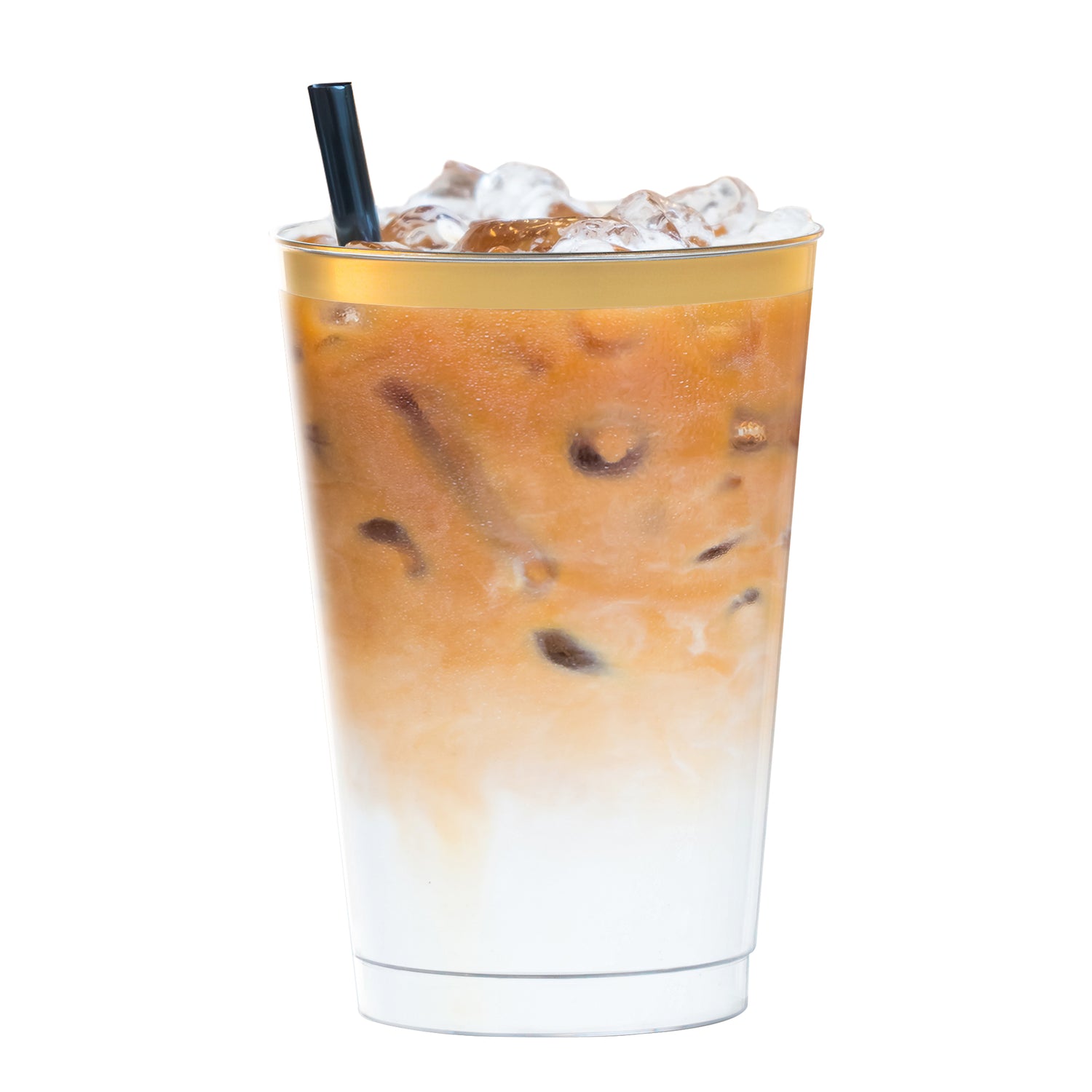 12 oz. Clear with Metallic Gold Rim Round Tumblers Secondary | The Kaya Collection