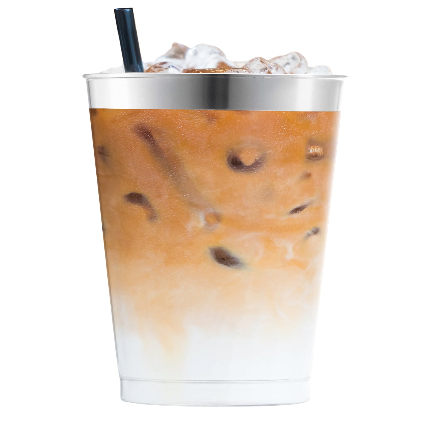 10 oz. Clear with Metallic Silver Rim Round Tumblers Secondary | The Kaya Collection