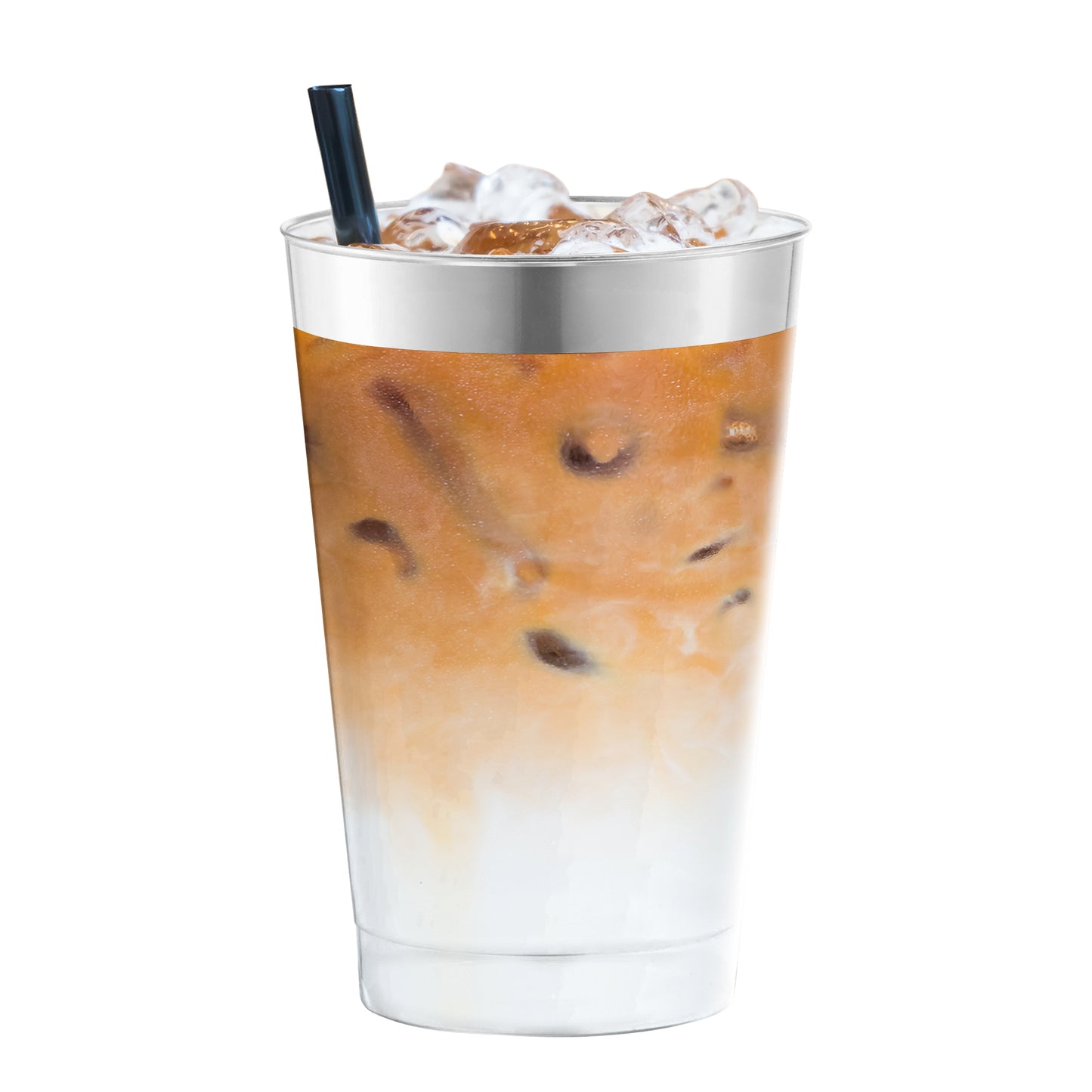 12 oz. Clear with Metallic Silver Rim Round Tumblers Secondary  | The Kaya Collection