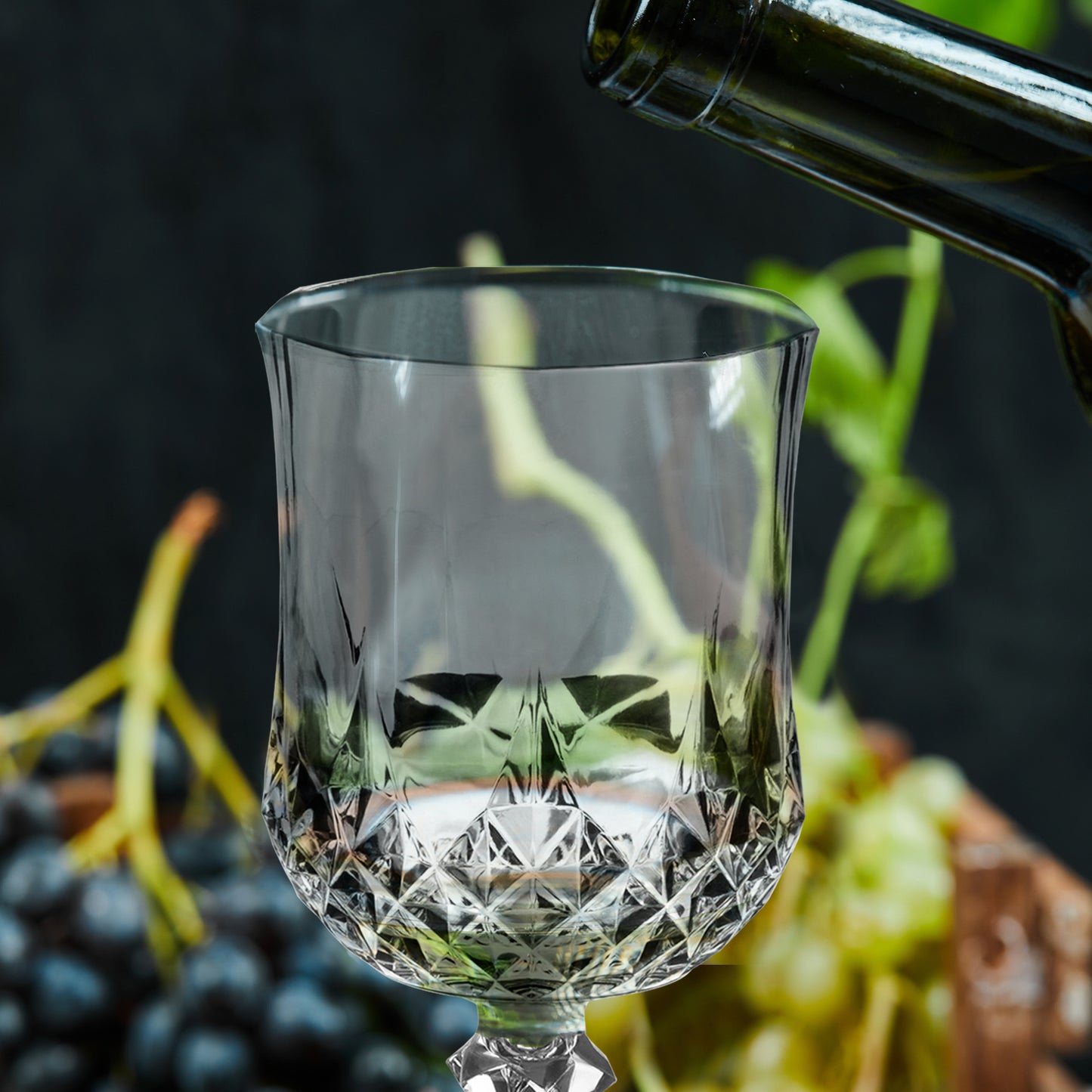 8 oz. Crystal Cut Disposable Plastic Wine Glasses