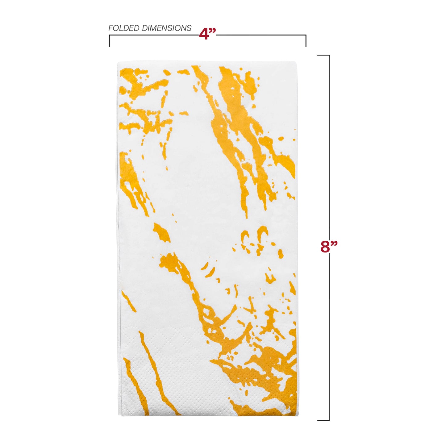 White with Gold Marble Paper Dinner Napkins Dimension | The Kaya Collection