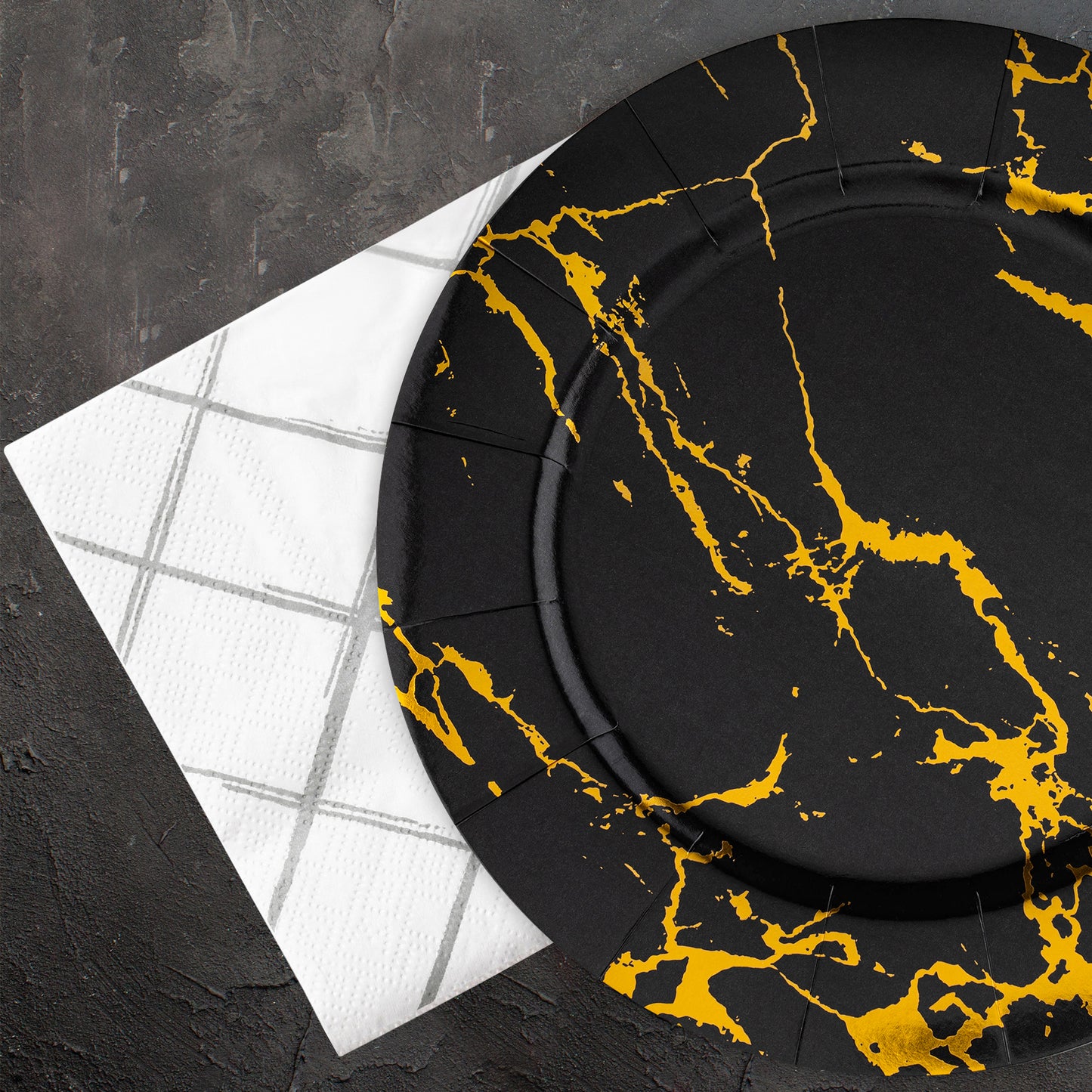 White with Silver Diamond Disposable Paper Beverage/Cocktail Napkins