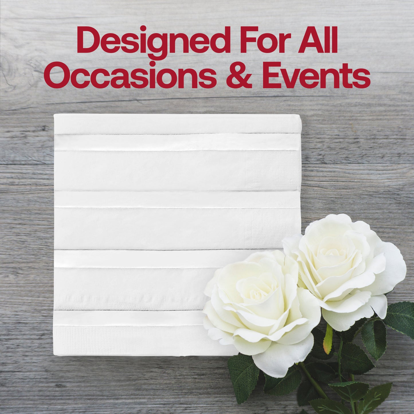 White with Silver Stripes Paper Beverage/Cocktail Napkins Lifestyle | The Kaya Collection