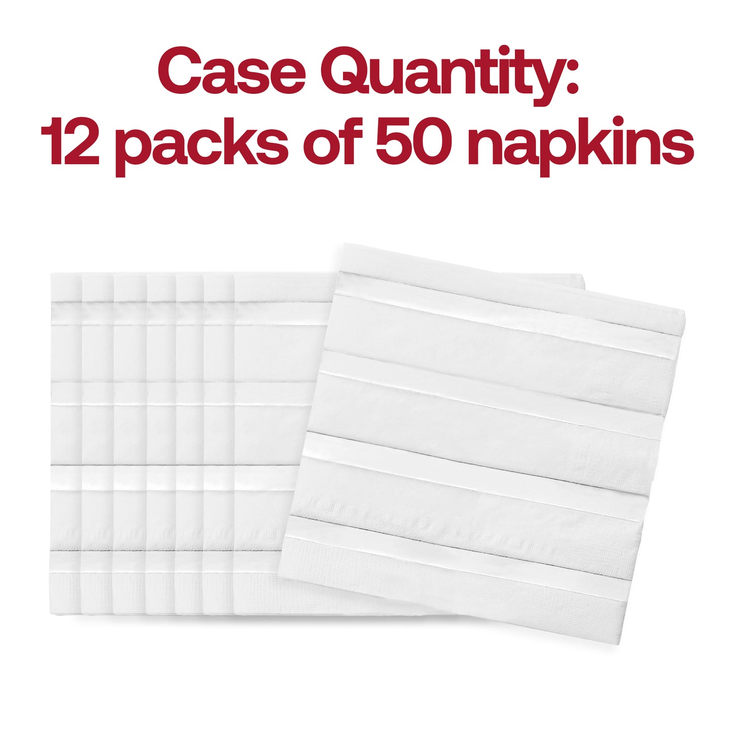 White with Silver Stripes Paper Beverage/Cocktail Napkins Quantity | The Kaya Collection