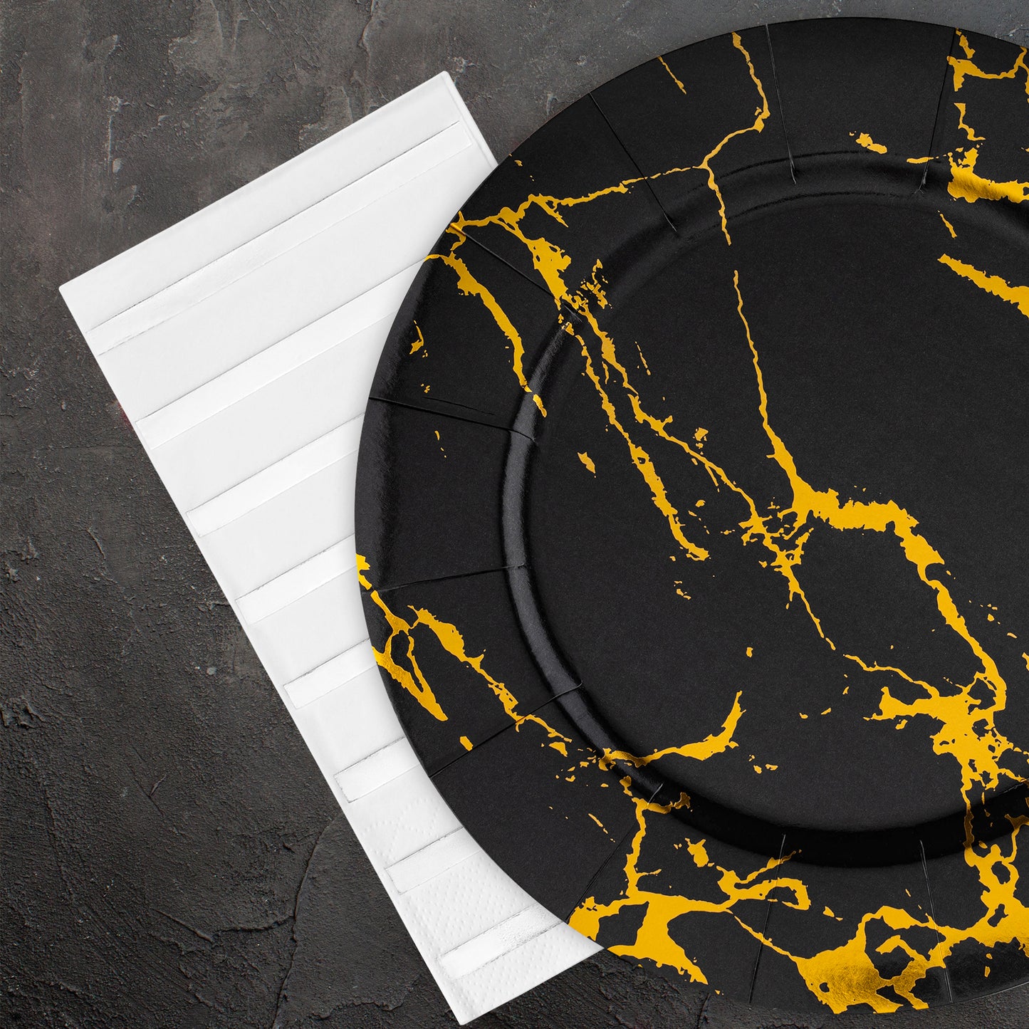 White with Silver Stripes Disposable Paper Dinner Napkins