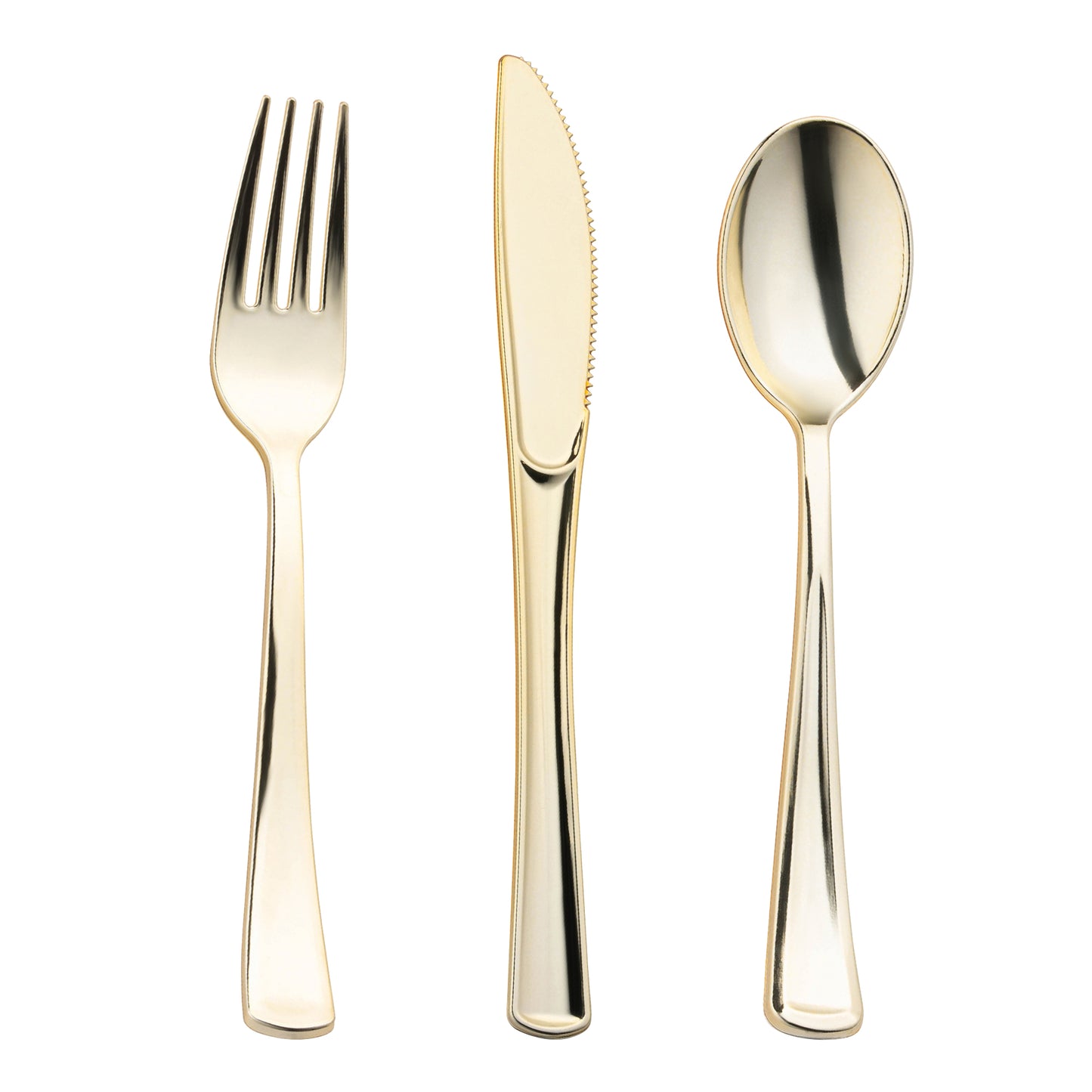 Shiny Gold Classic Cutlery Plastic Cutlery Set