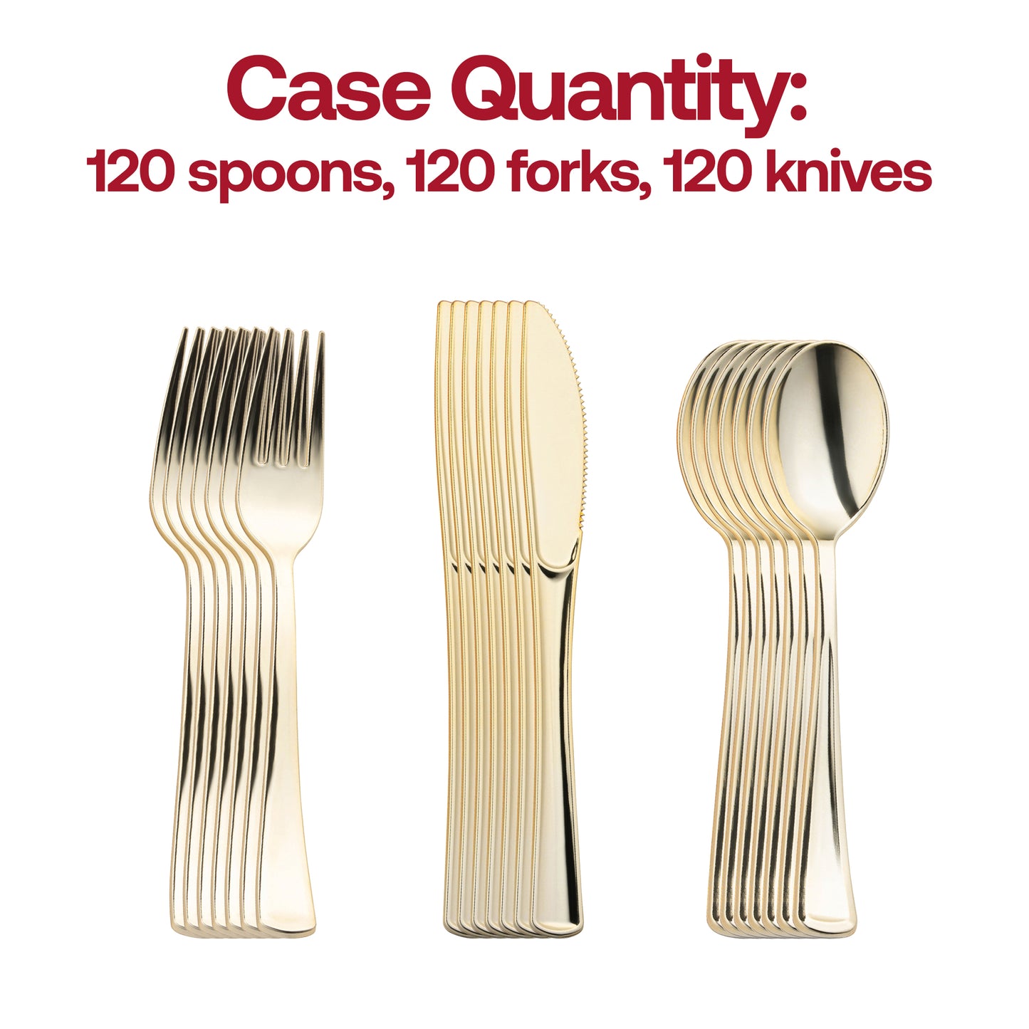 Shiny Gold Classic Cutlery Plastic Cutlery Set