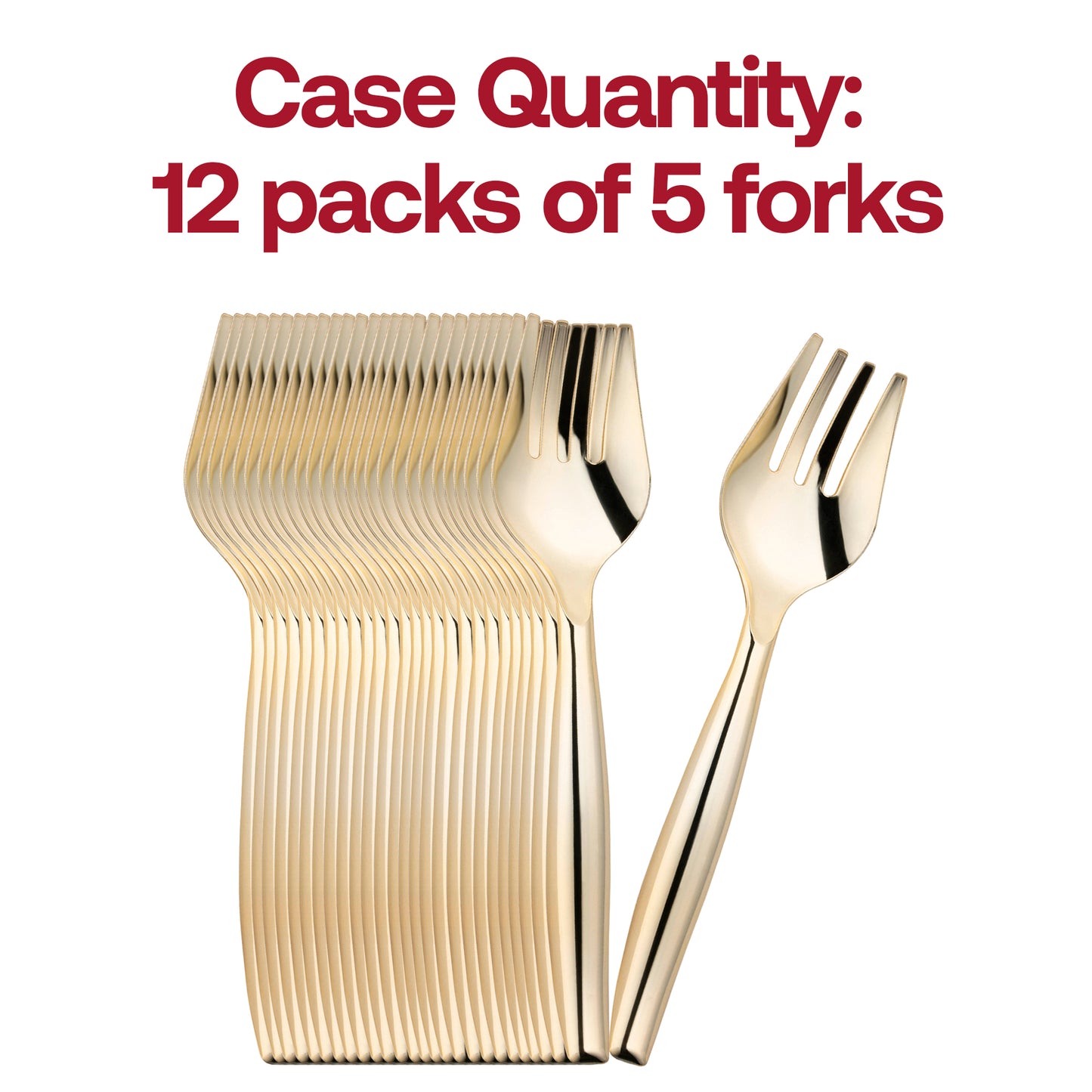 Gold Disposable Plastic Serving Forks Quantity | The Kaya Collection