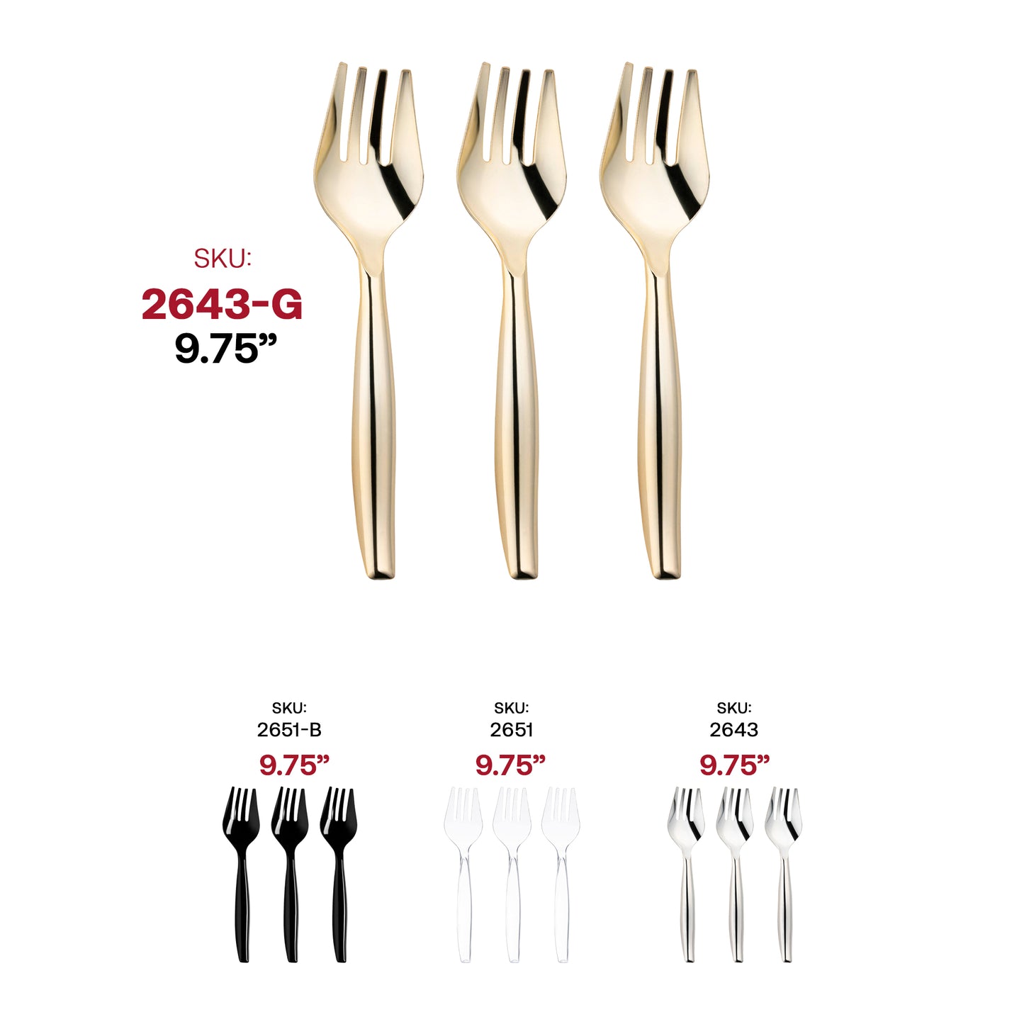 Gold Disposable Plastic Serving Forks SKU | The Kaya Collection