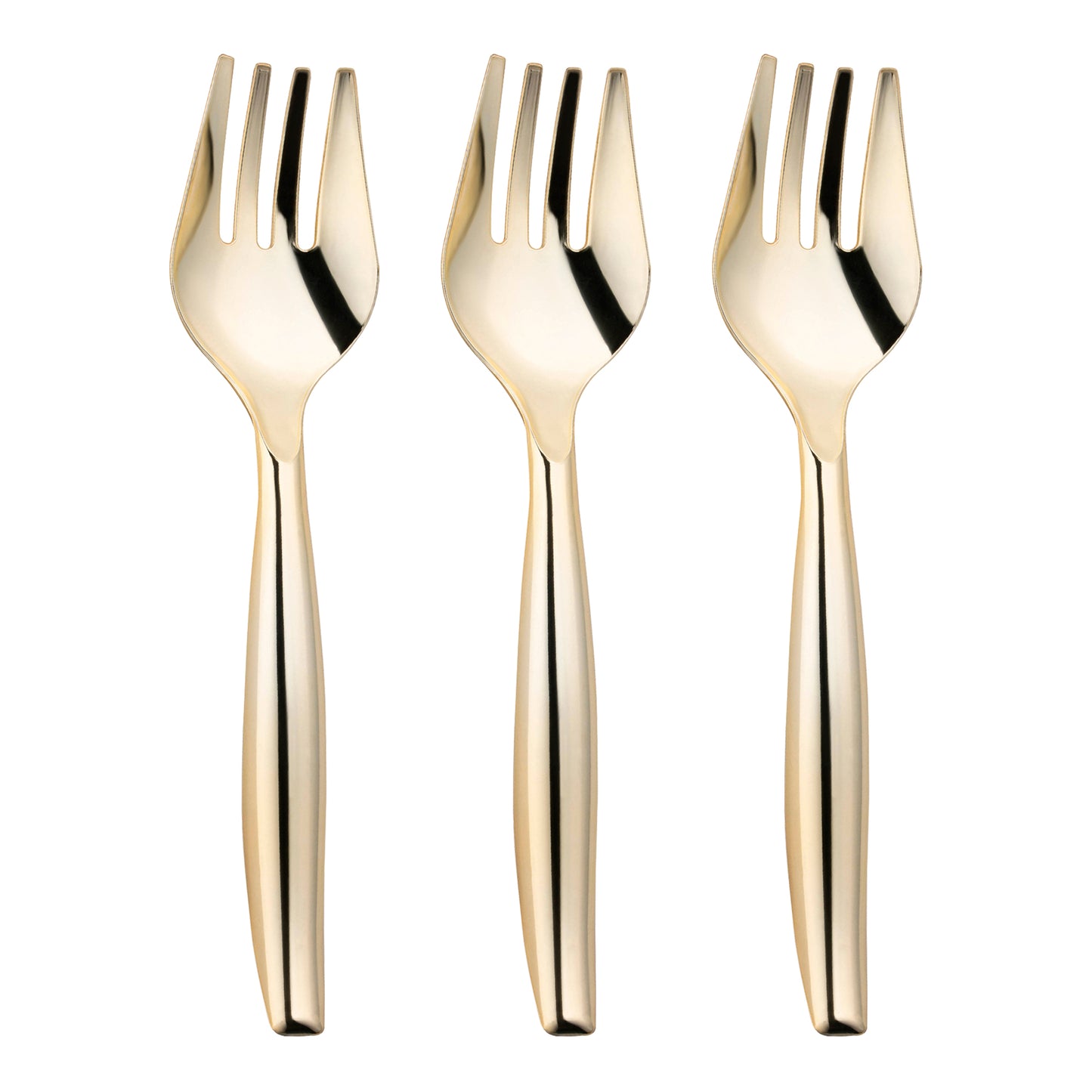 Gold Disposable Plastic Serving Forks Secondary | The Kaya Collection