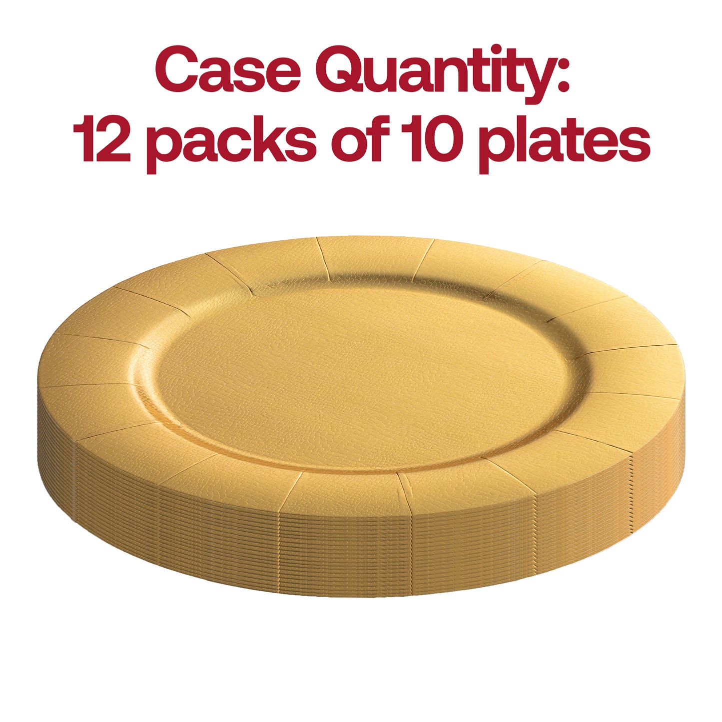 Gold Round Paper Disposable Charger Plates (13")