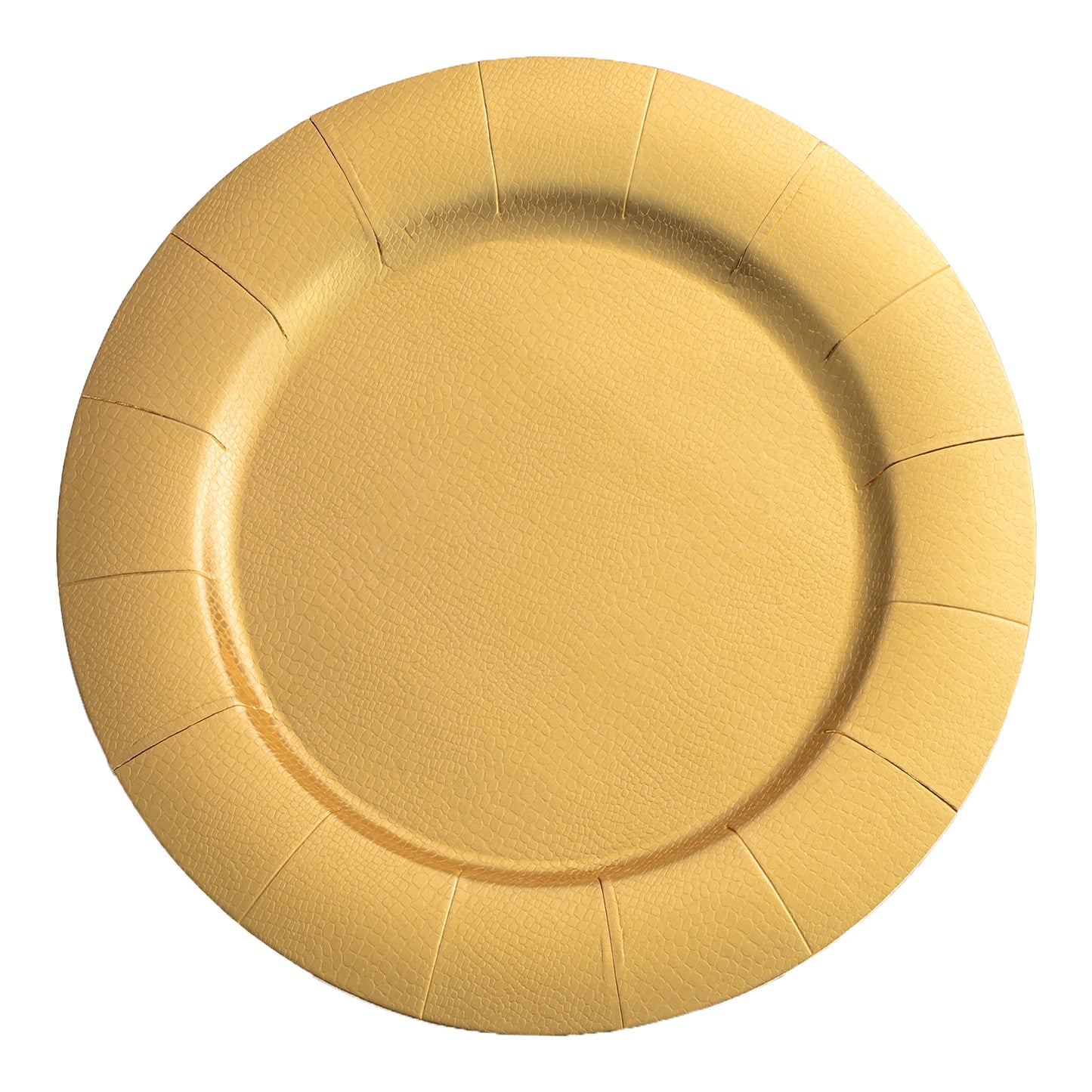 Gold Round Paper Disposable Charger Plates (13")