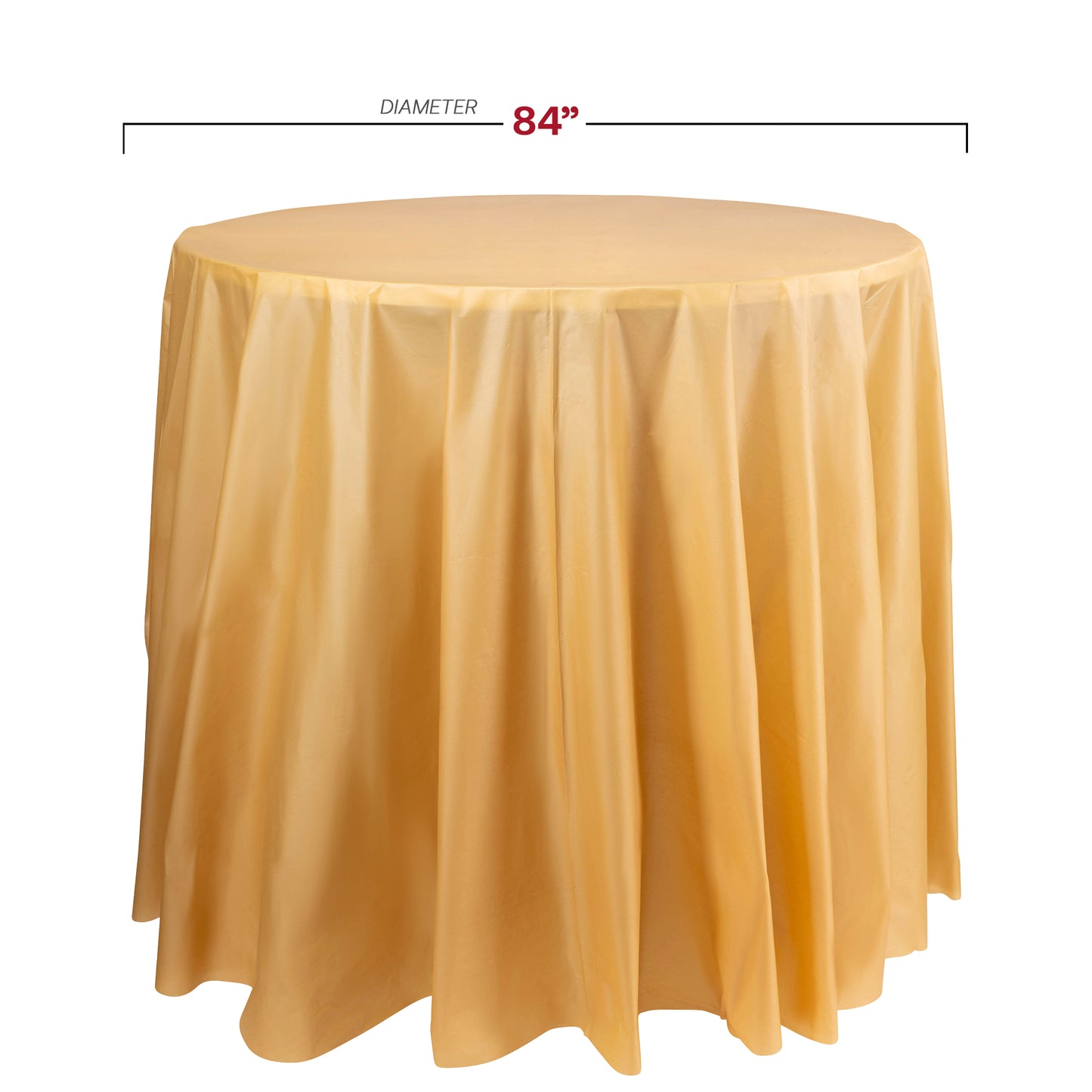 Gold Round Plastic Tablecloths (84")
