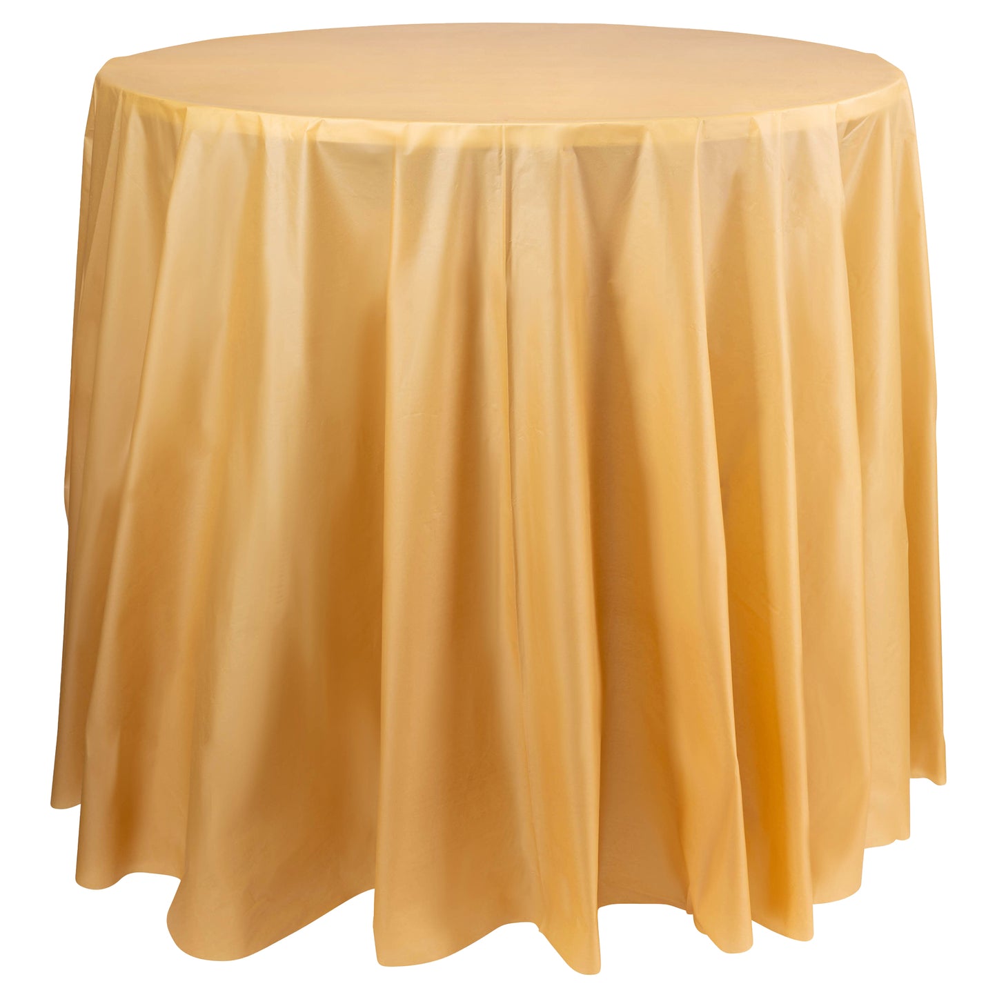 Gold Round Plastic Tablecloths (84")