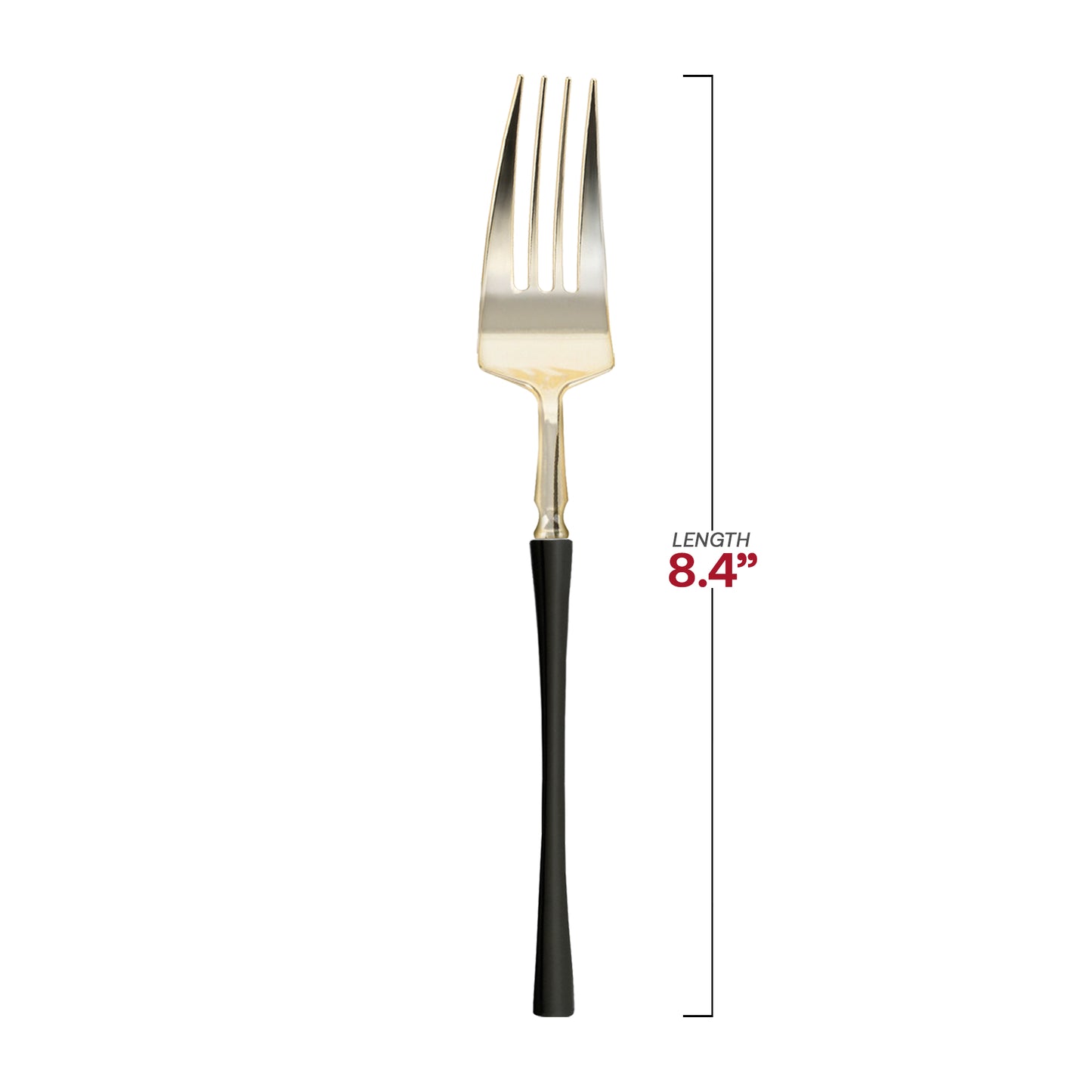 Shiny Gold with Black Handle Moderno Disposable Plastic Dinner Forks