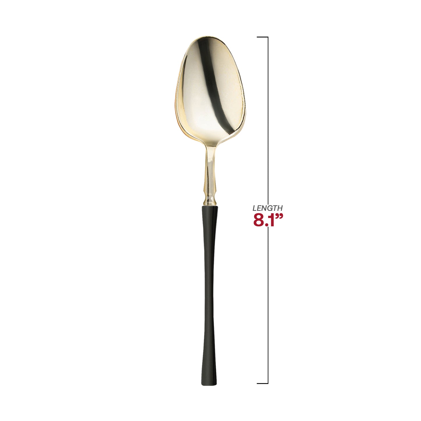 Shiny Gold with Black Handle Moderno Disposable Plastic Dinner Spoons