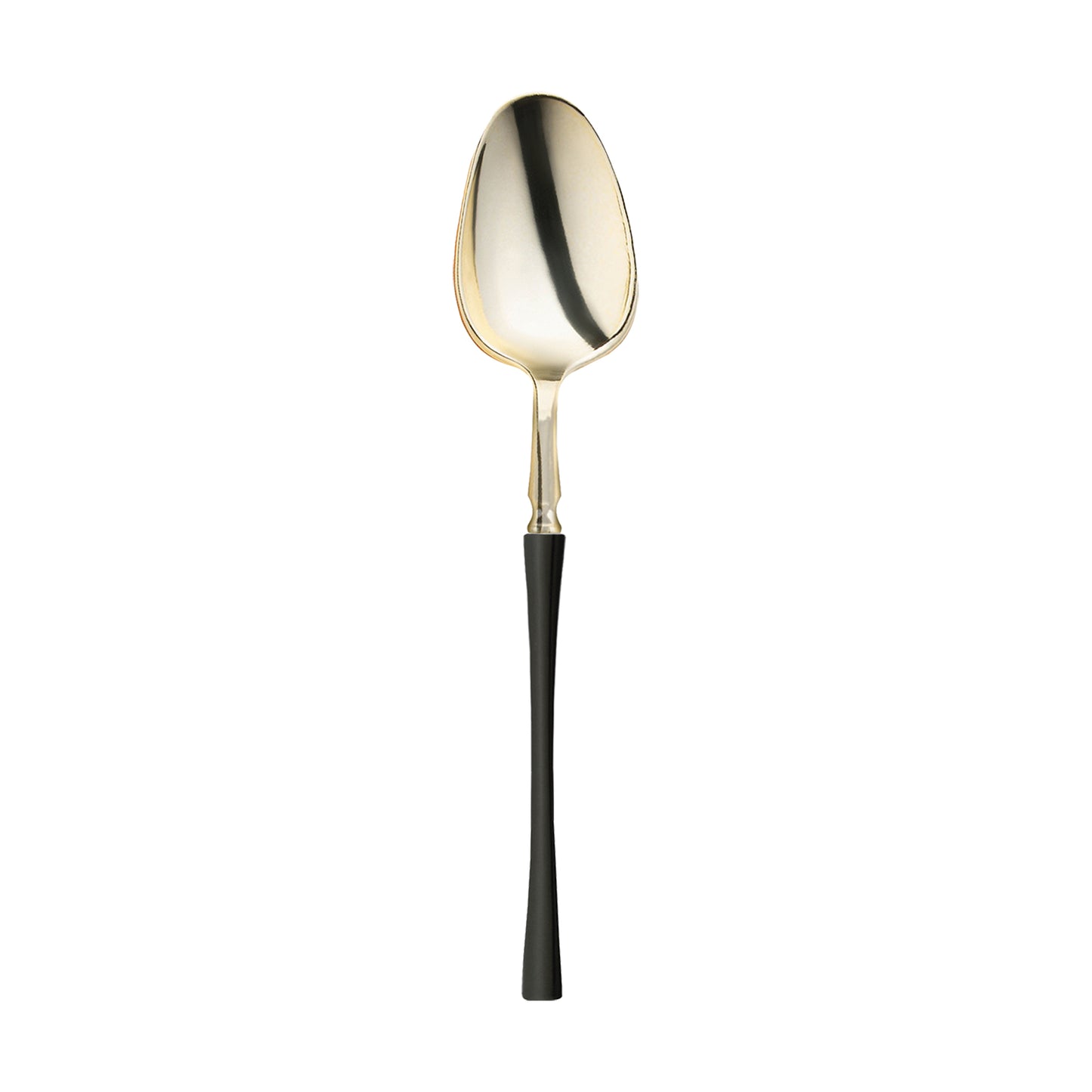 Shiny Gold with Black Handle Moderno Disposable Plastic Dinner Spoons