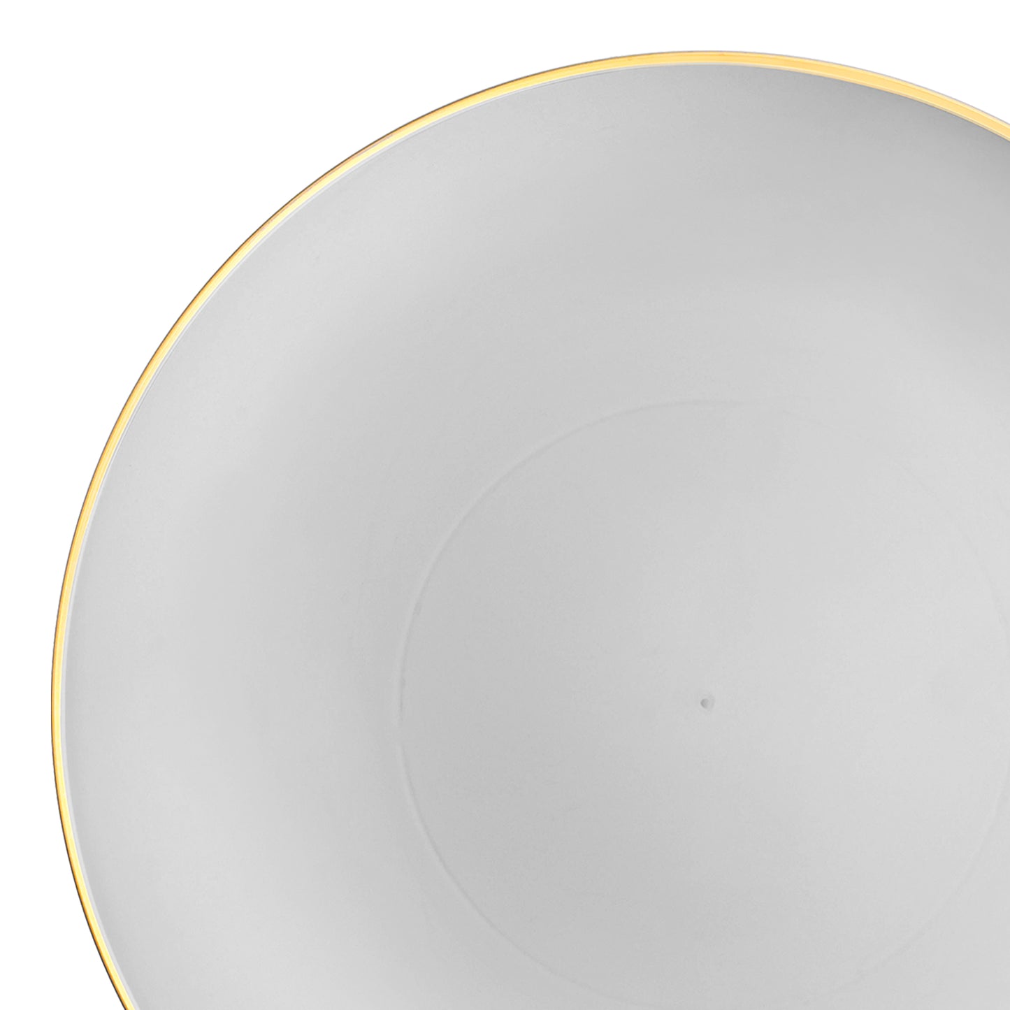 Gray with Gold Rim Organic Round Disposable Plastic Appetizer/Salad Plates (7.5") | The Kaya Collection
