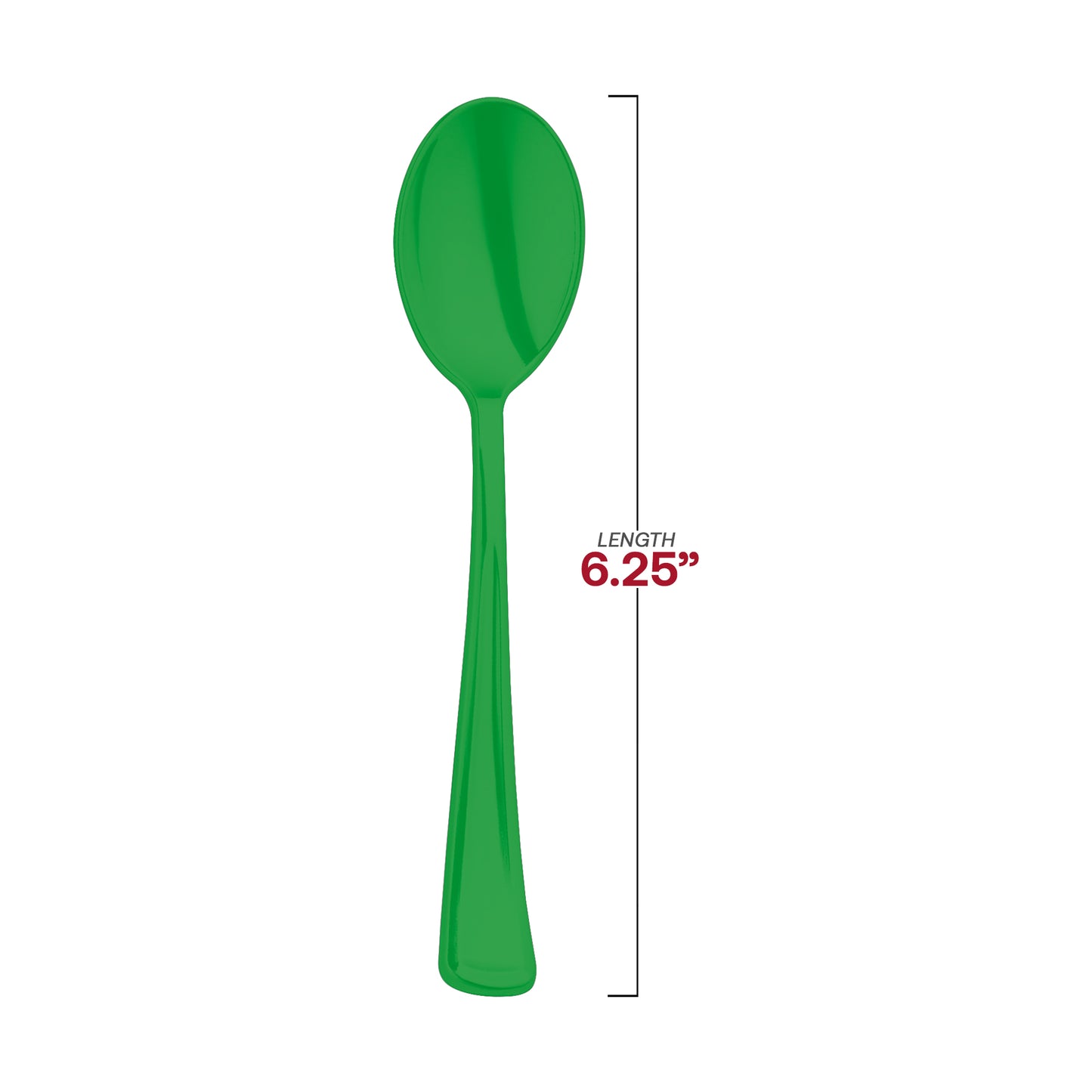 Green Disposable Plastic Party Spoons