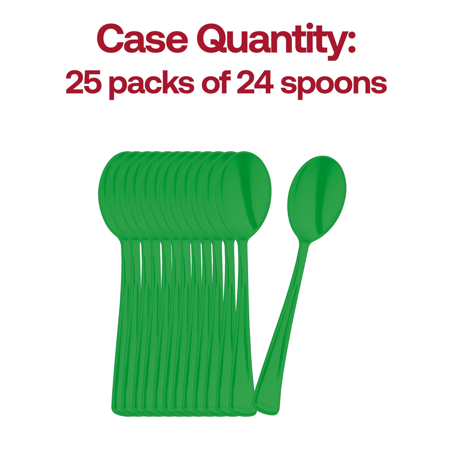 Green Disposable Plastic Party Spoons