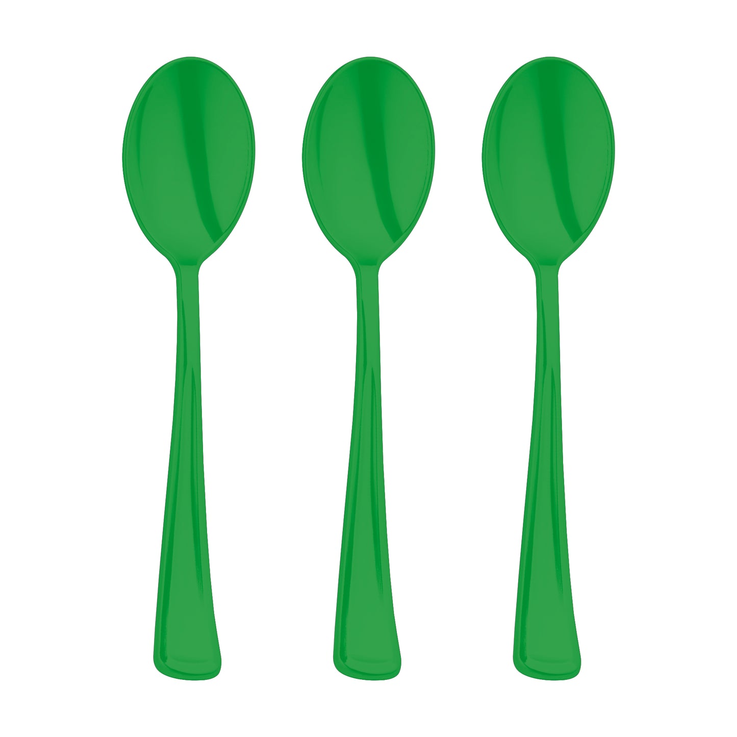Green Disposable Plastic Party Spoons