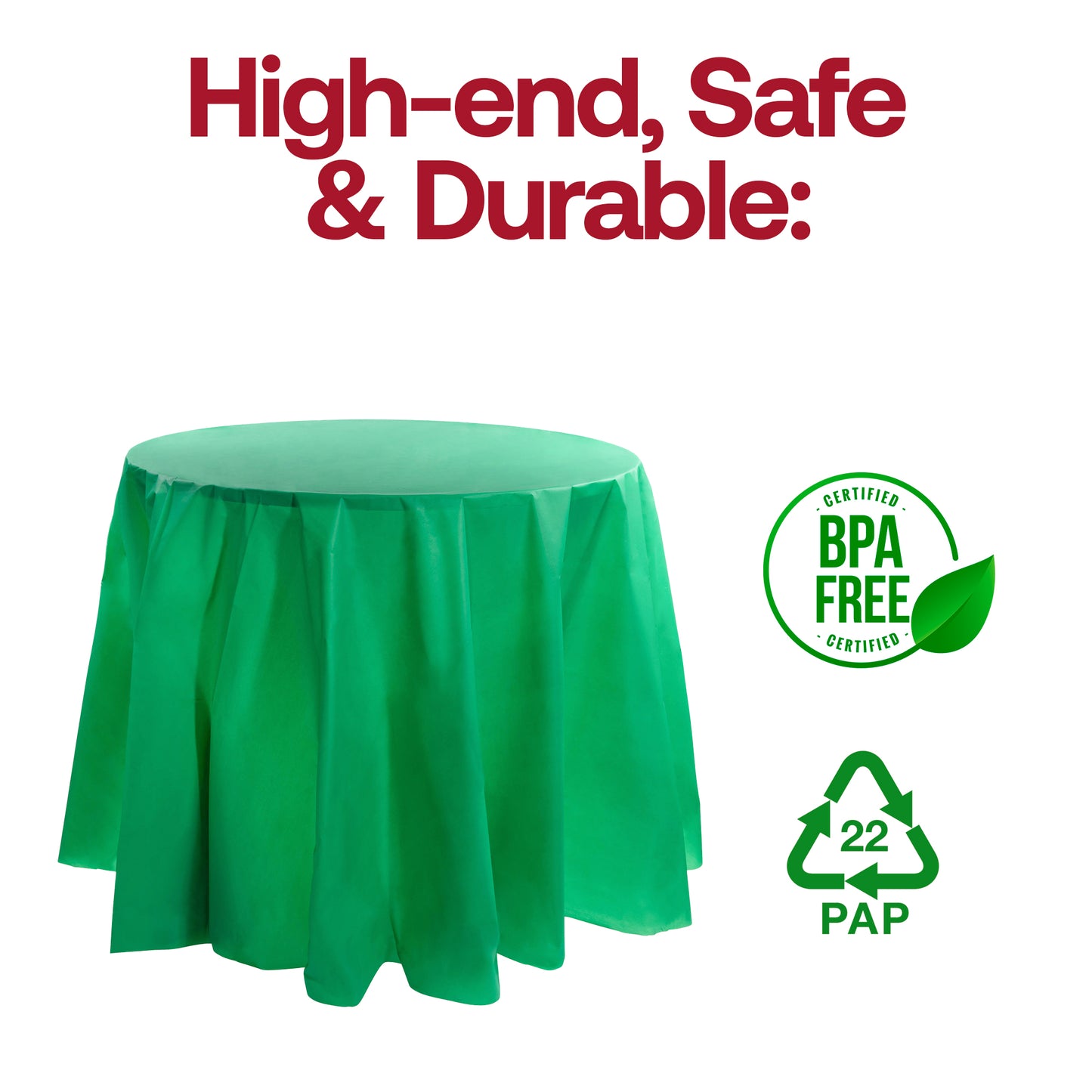 Hunter Green Round Plastic Tablecloths (84")