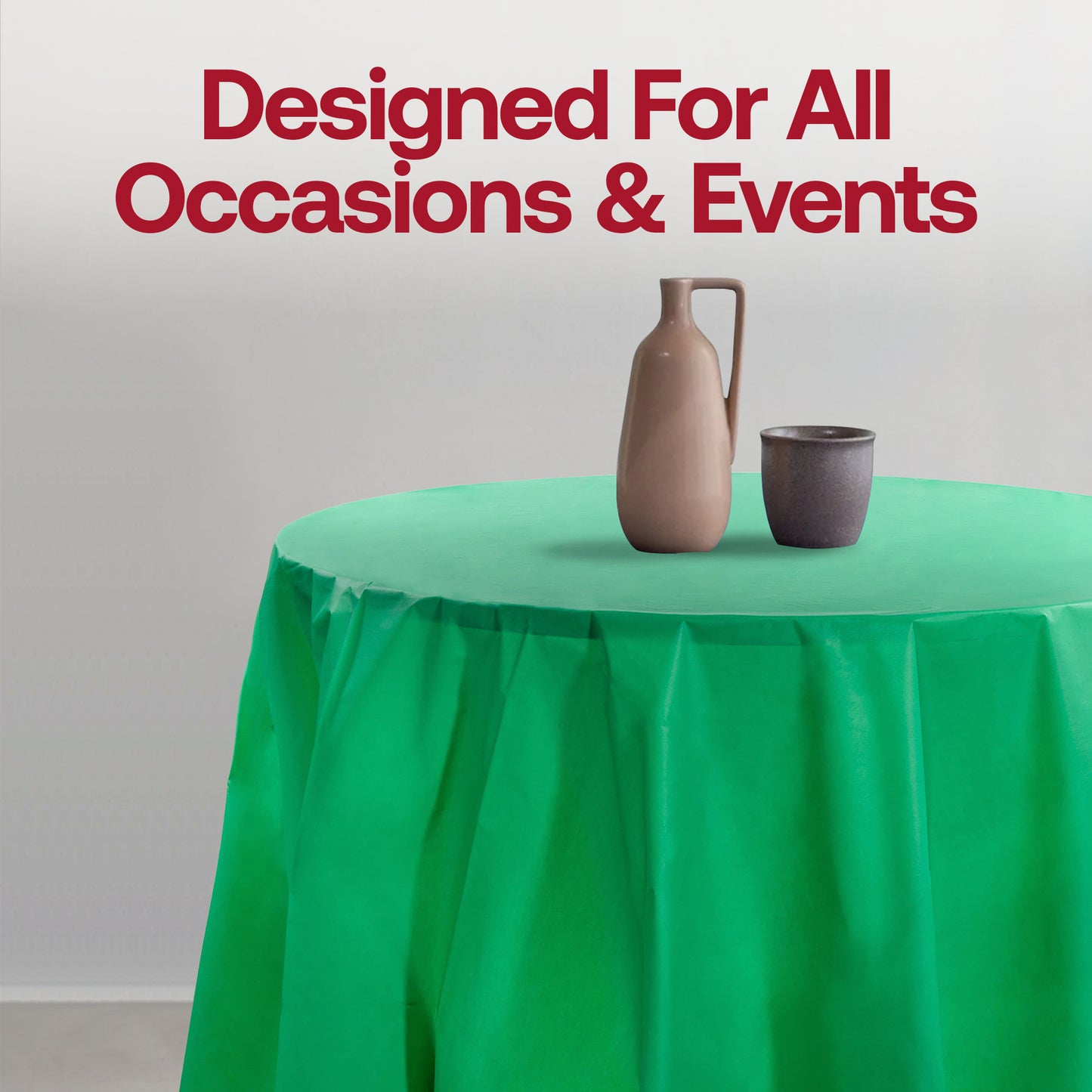 Hunter Green Round Plastic Tablecloths (84")