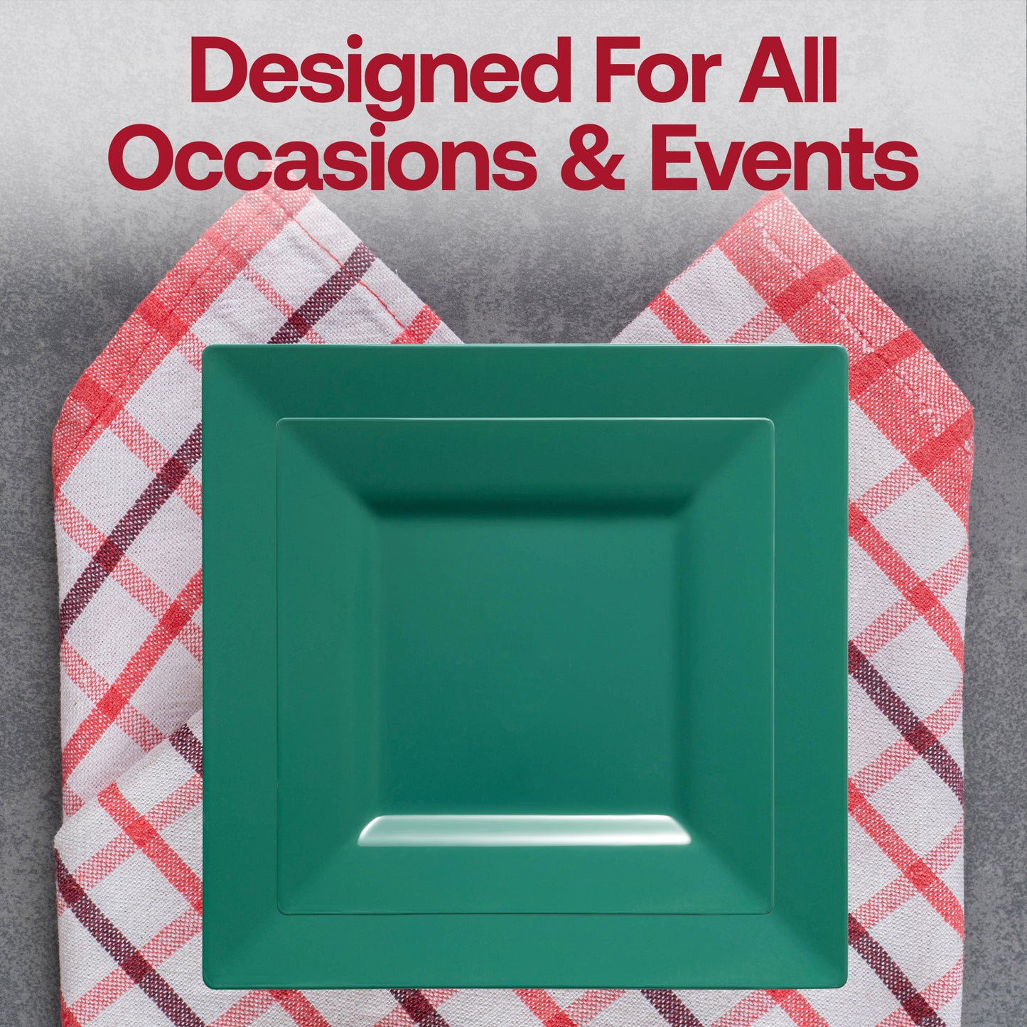 Hunter Green Square Disposable Plastic Cake Plates (6.5")