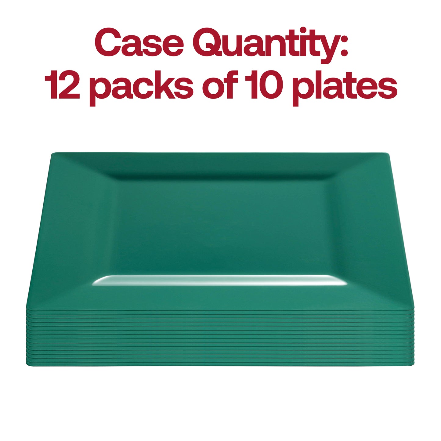 Hunter Green Square Disposable Plastic Cake Plates (6.5")