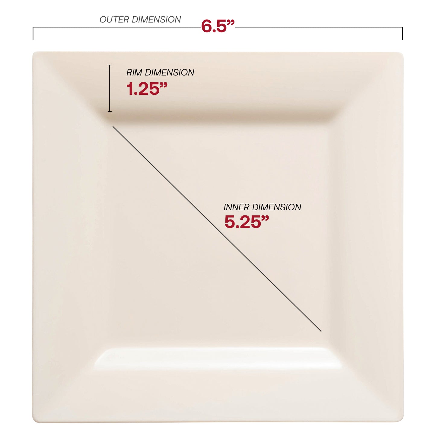 Ivory Square Disposable Plastic Cake Plates (6.5")