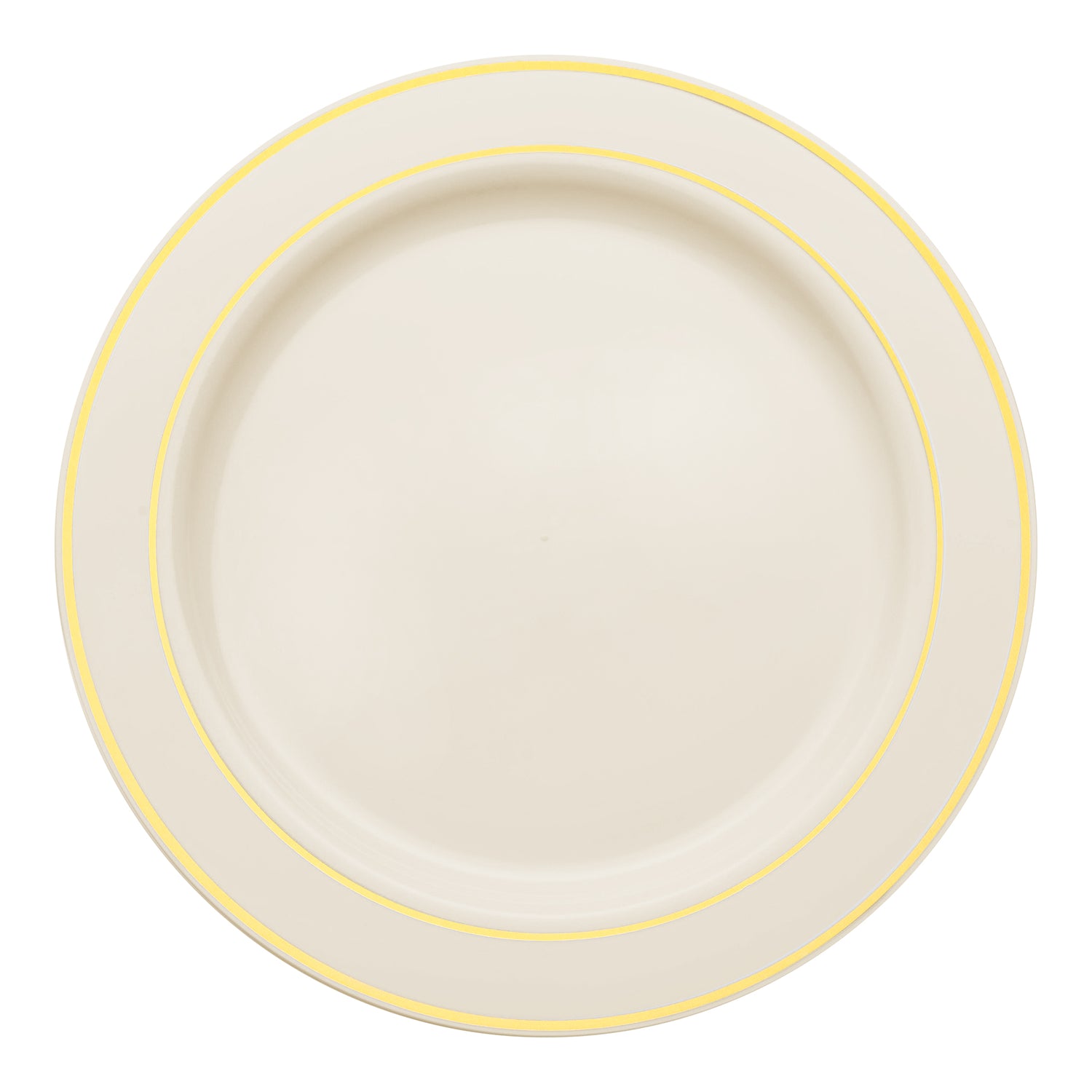 Ivory with Gold Edge Rim Plastic Appetizer/Salad Plates (7.5") | The Kaya Collection