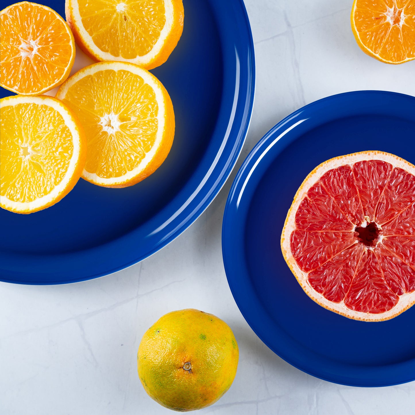 Light Blue Flat Round Plastic Salad Plates (8.5")
