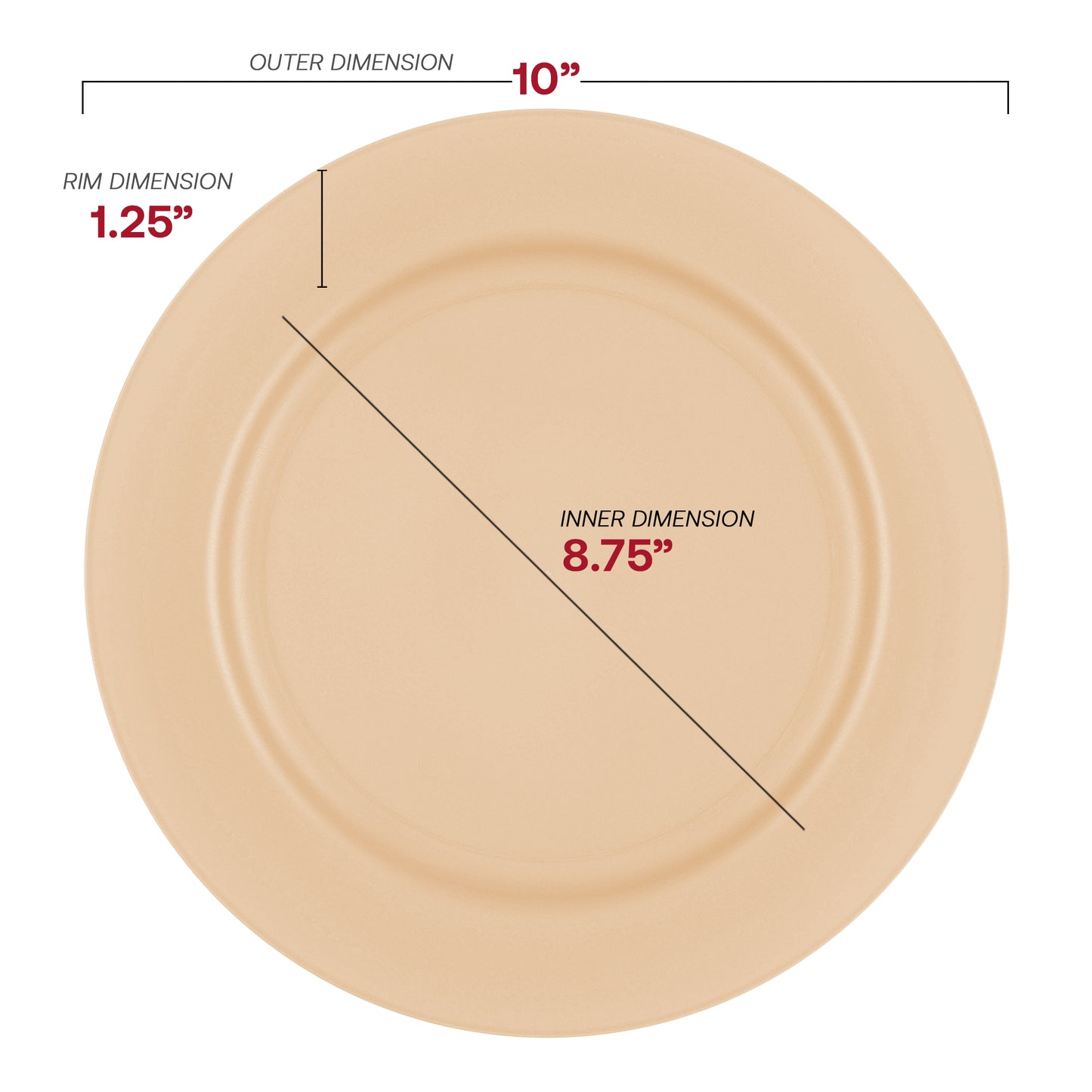 Matte Bright Yellow Round Plastic Dinner Plates (10")