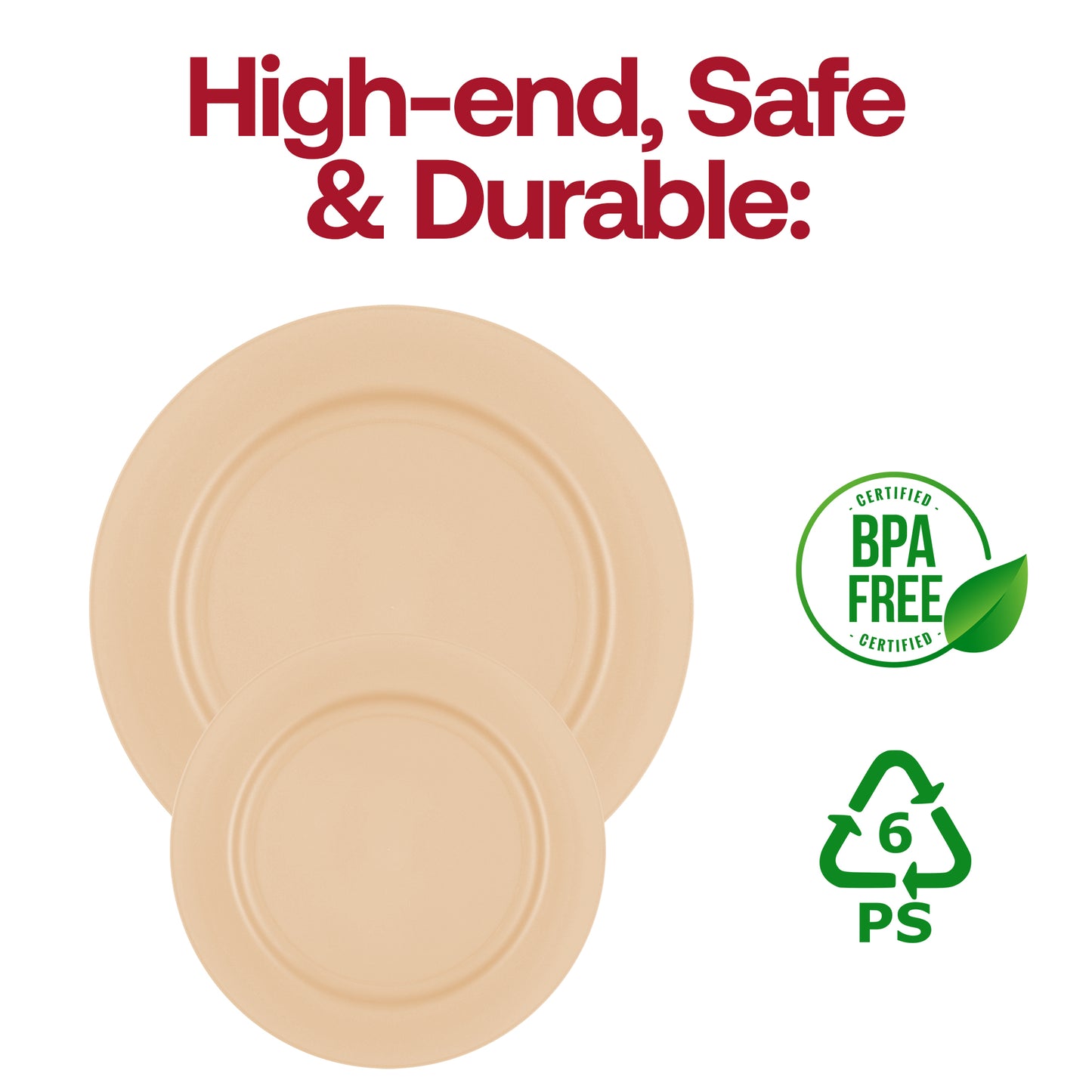 Matte Bright Yellow Round Plastic Salad Plates (7.5")