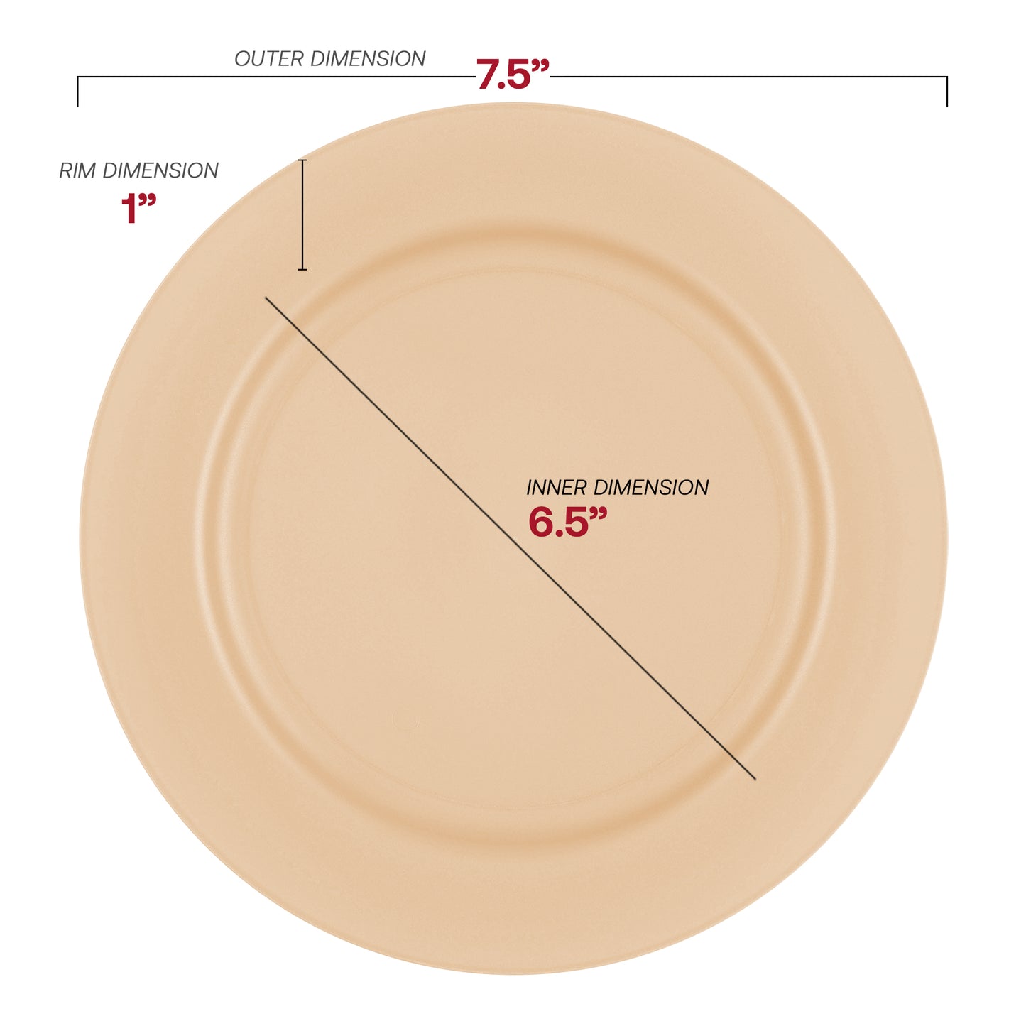 Matte Bright Yellow Round Plastic Salad Plates (7.5")