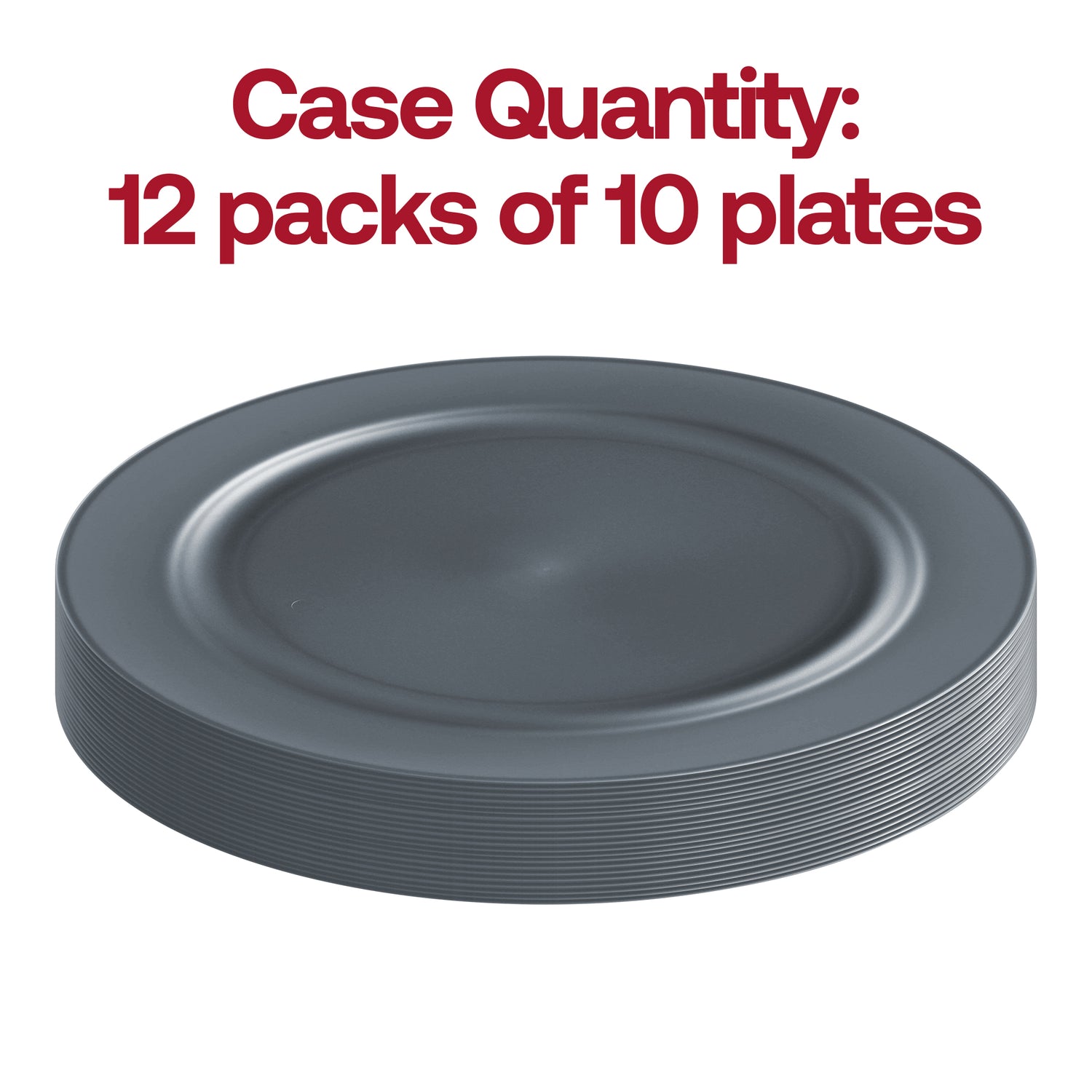 Matte Charcoal Gray Round Plastic Salad Plates (7.5") Quantity | The Kaya Collection