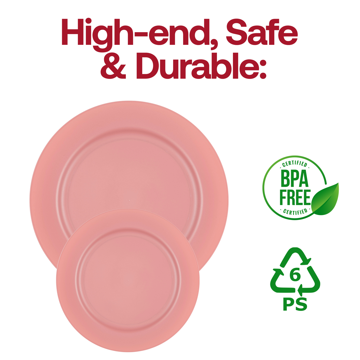 Matte Fuchsia Round Plastic Salad Plates (7.5") BPA | Smarty Had A Party