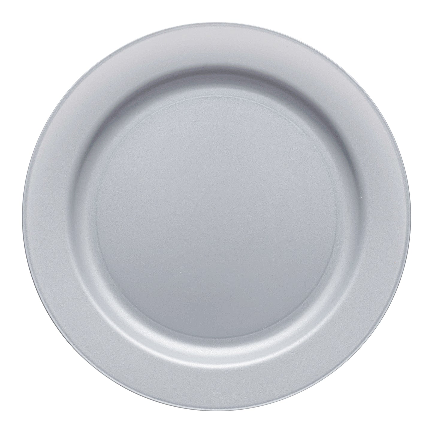 Matte Steel Gray Round Plastic Dinner Plates (10") Secondary | The Kaya Collection