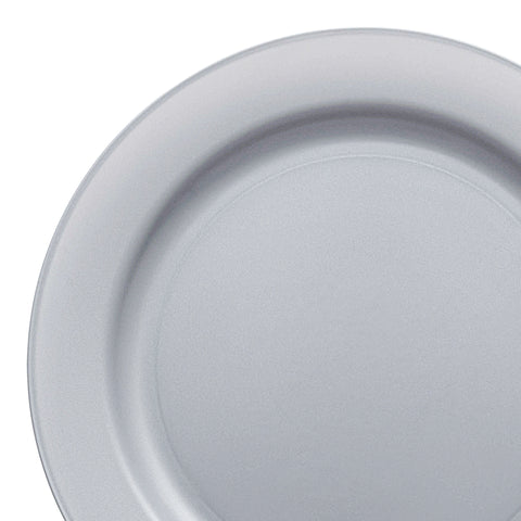Matte Steel Gray Round Plastic Salad Plates (7.5