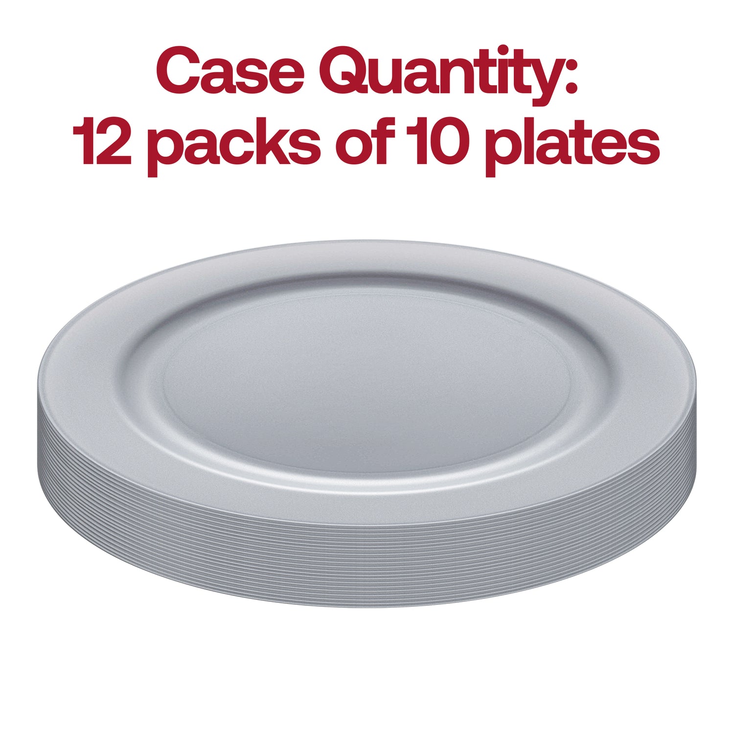 Matte Steel Gray Round Plastic Salad Plates (7.5") | Quantity