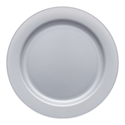 Matte Steel Gray Round Plastic Salad Plates (7.5