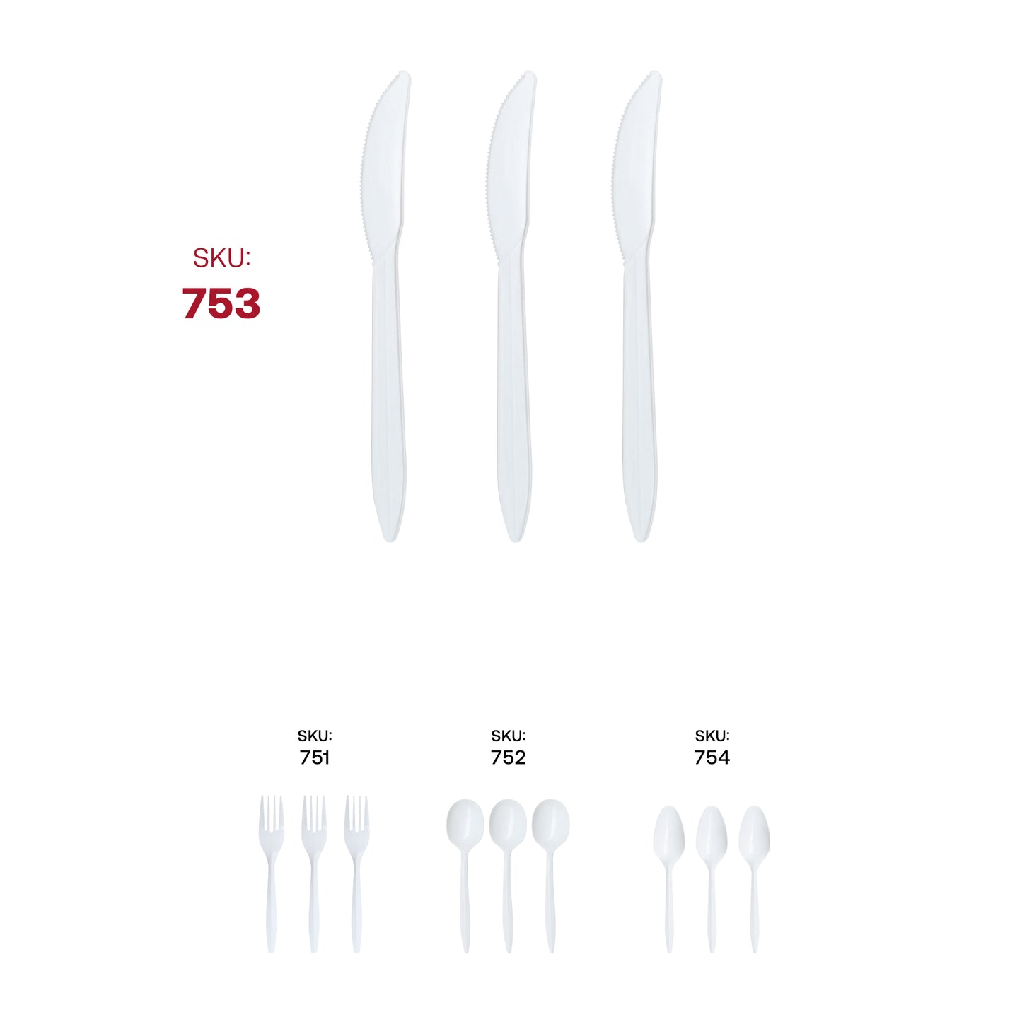 Medium Weight Disposable Plastic Knives