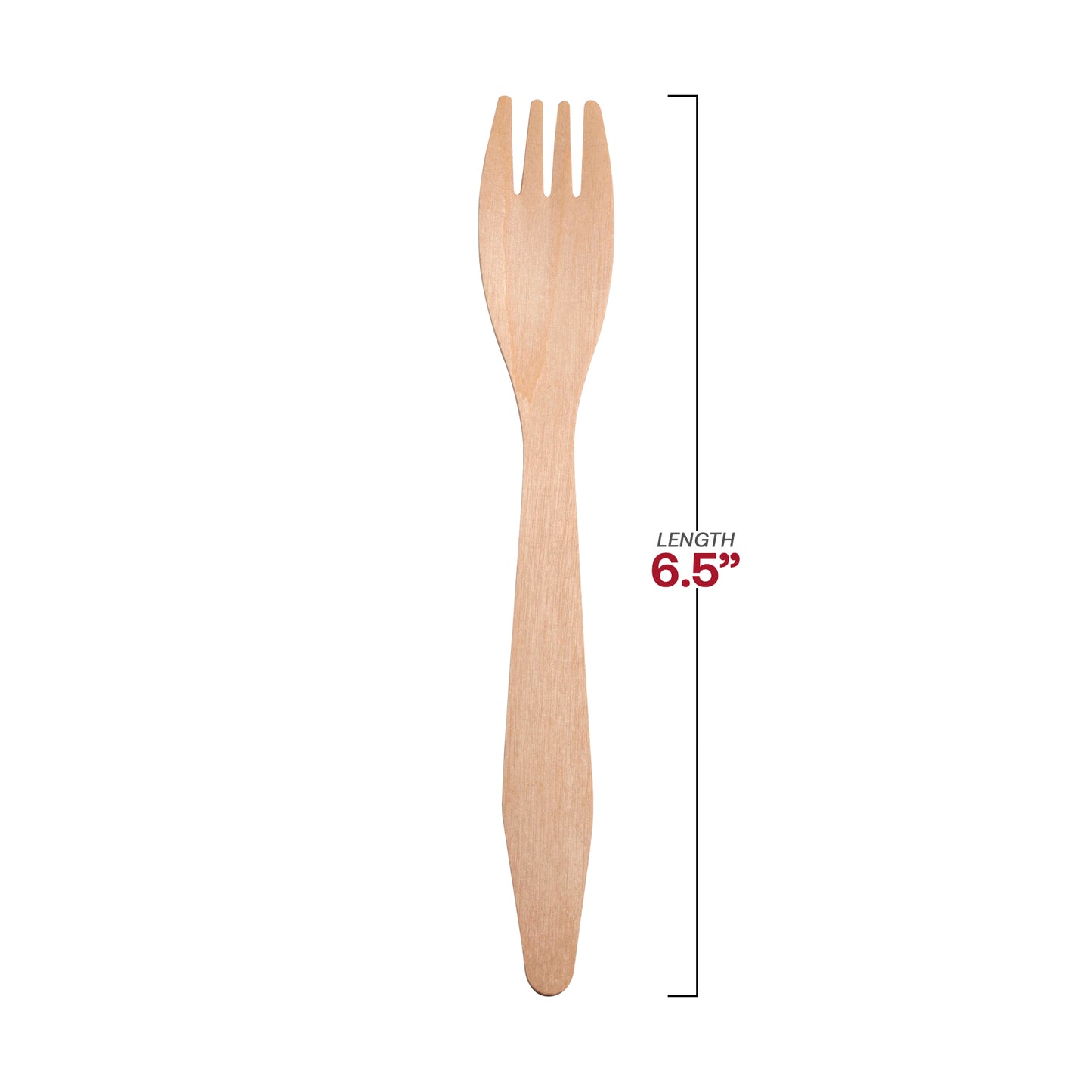 Natural Birch Eco-Friendly Disposable Dinner Forks Dimension | The Kaya Collection
