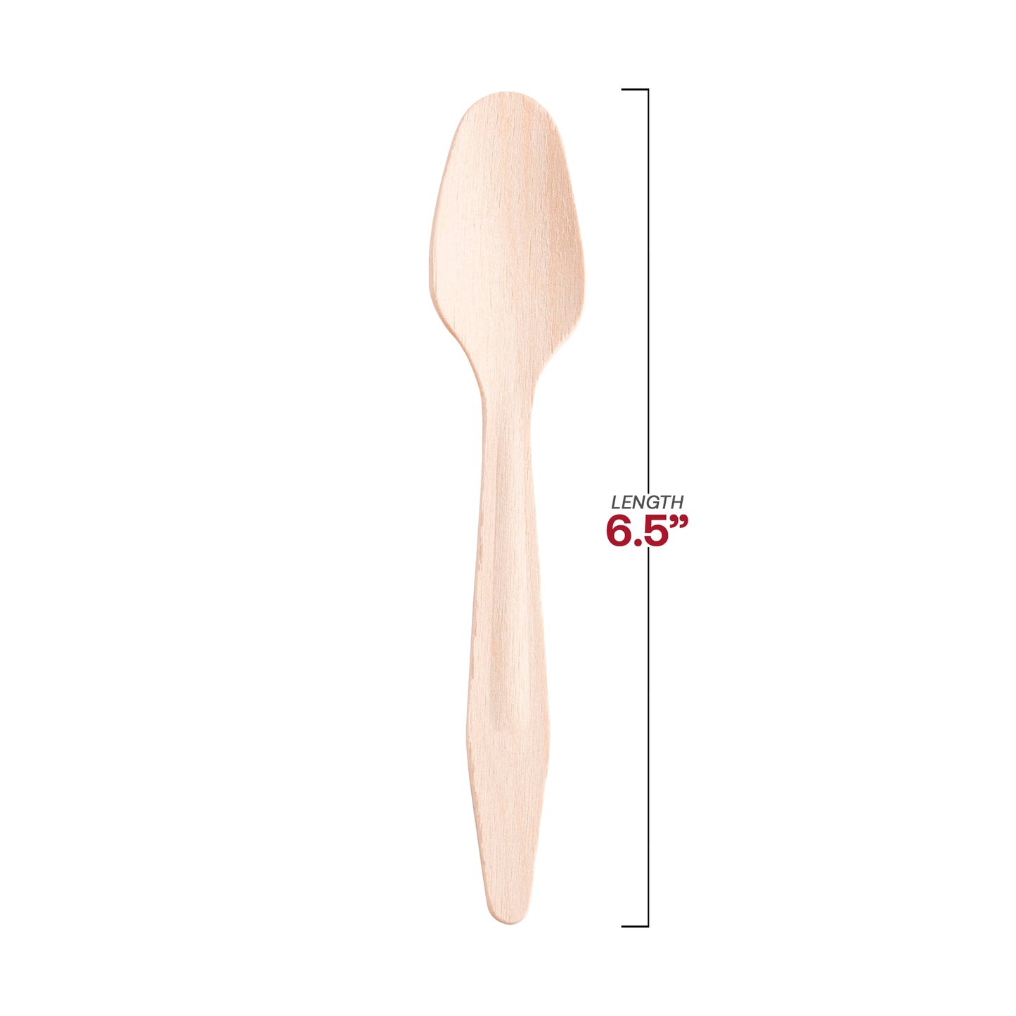 Natural Birch Eco Friendly Disposable Dinner Spoons Dimension | The Kaya Collection